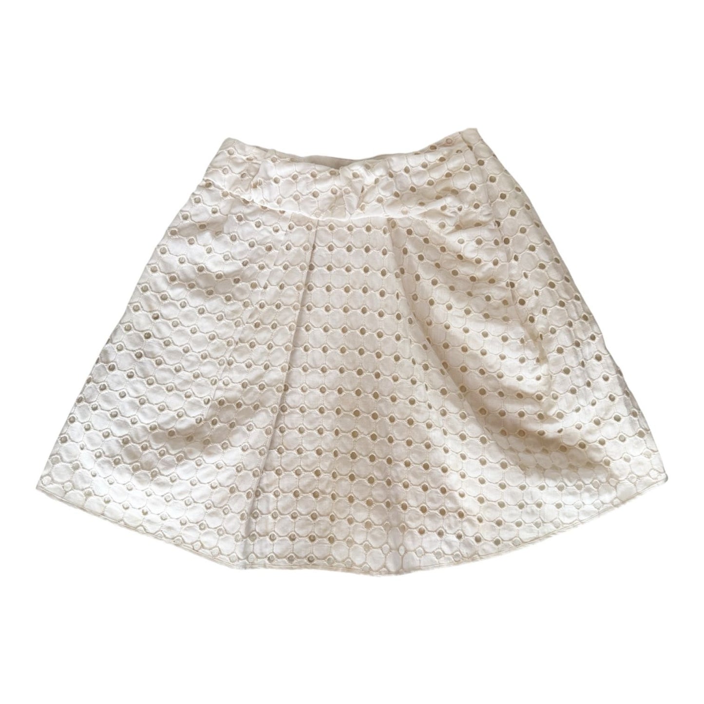 Emporio Armani White Eyelet Overlay Skirt Size XS
