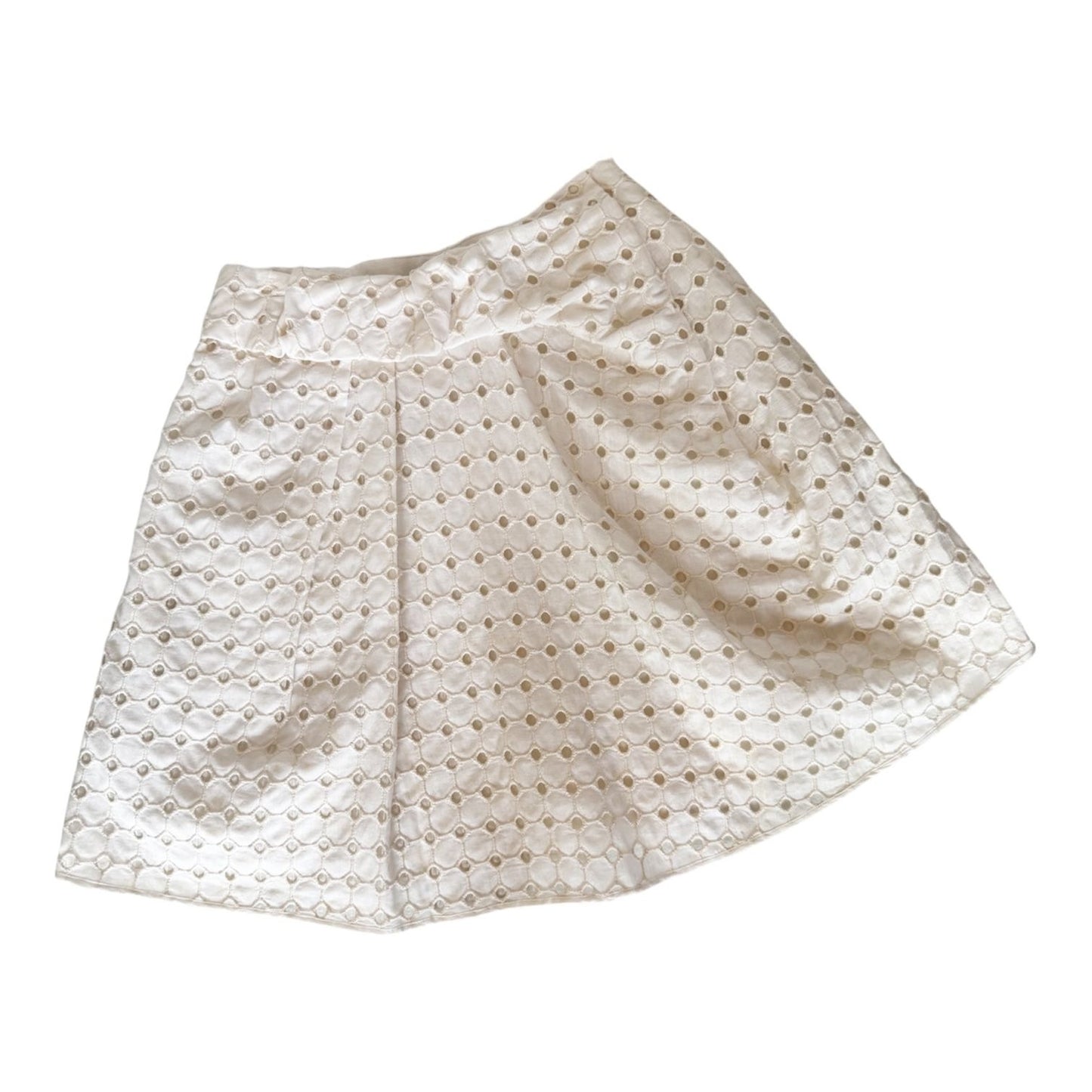 Emporio Armani White Eyelet Overlay Skirt Size XS