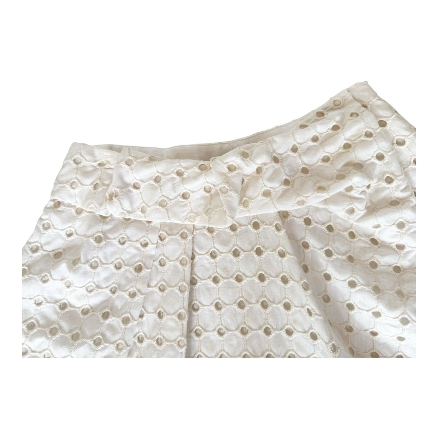 Emporio Armani White Eyelet Overlay Skirt Size XS