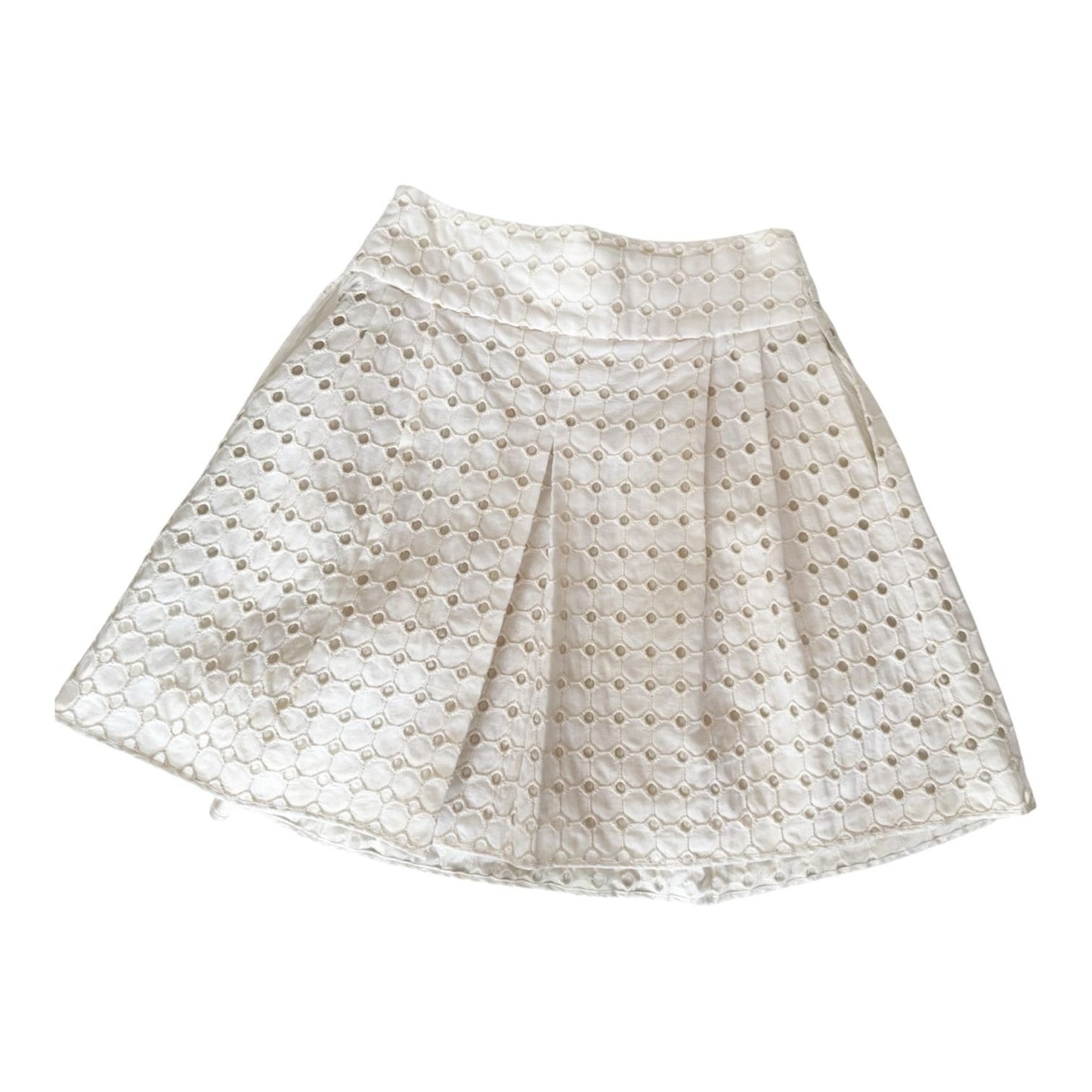 Emporio Armani White Eyelet Overlay Skirt Size XS
