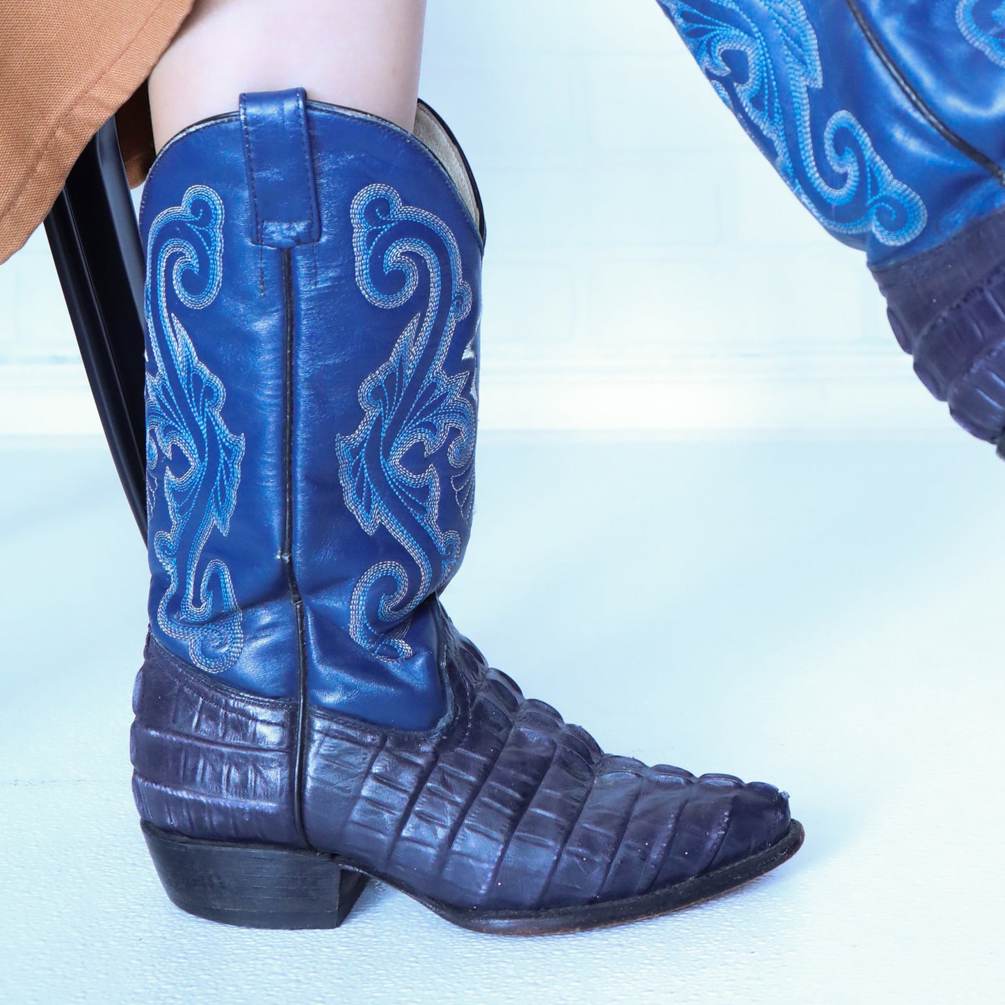 Vintage Blue Cowboy Western Boots