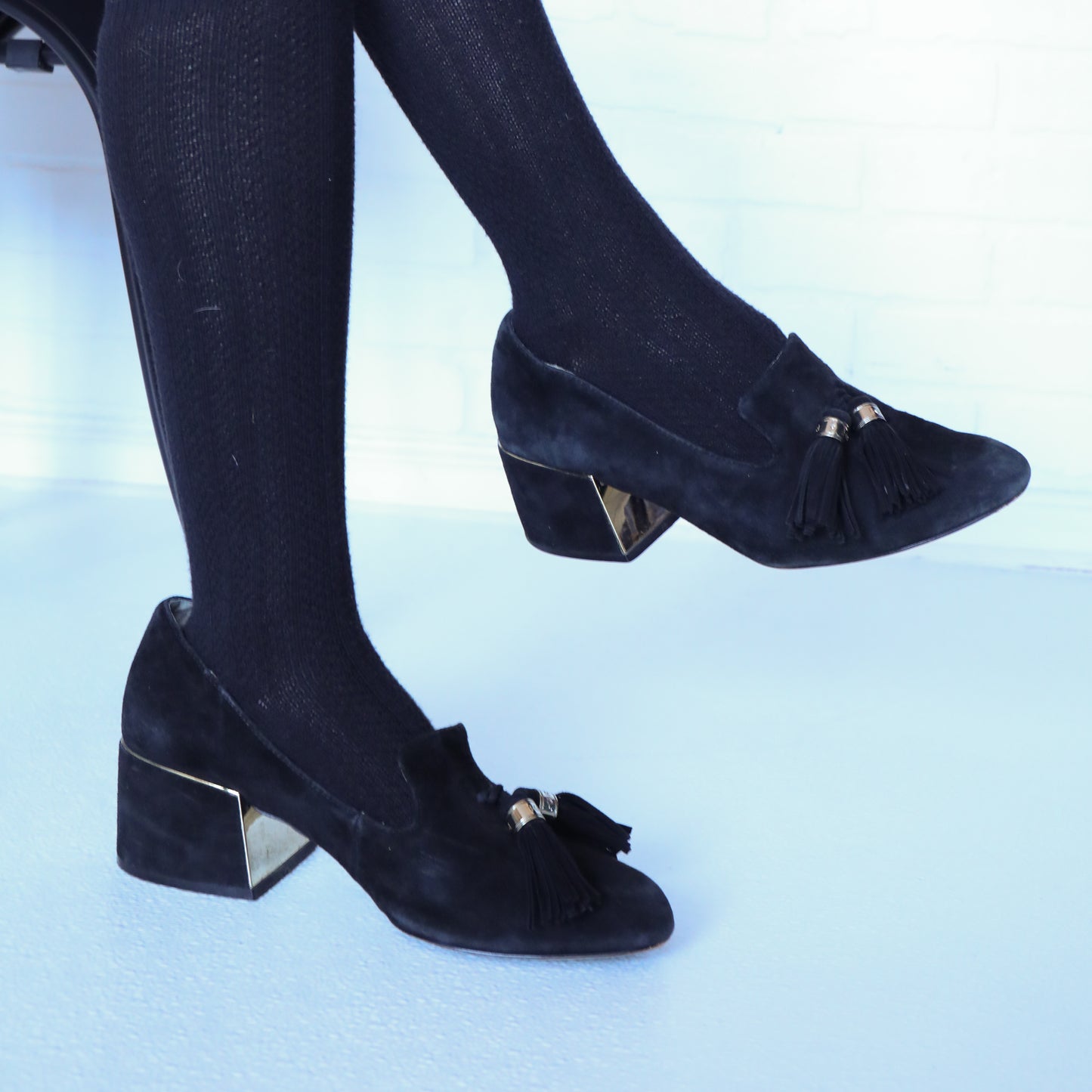 Karl Lagerfeld Paris Suede Tassel Loafers