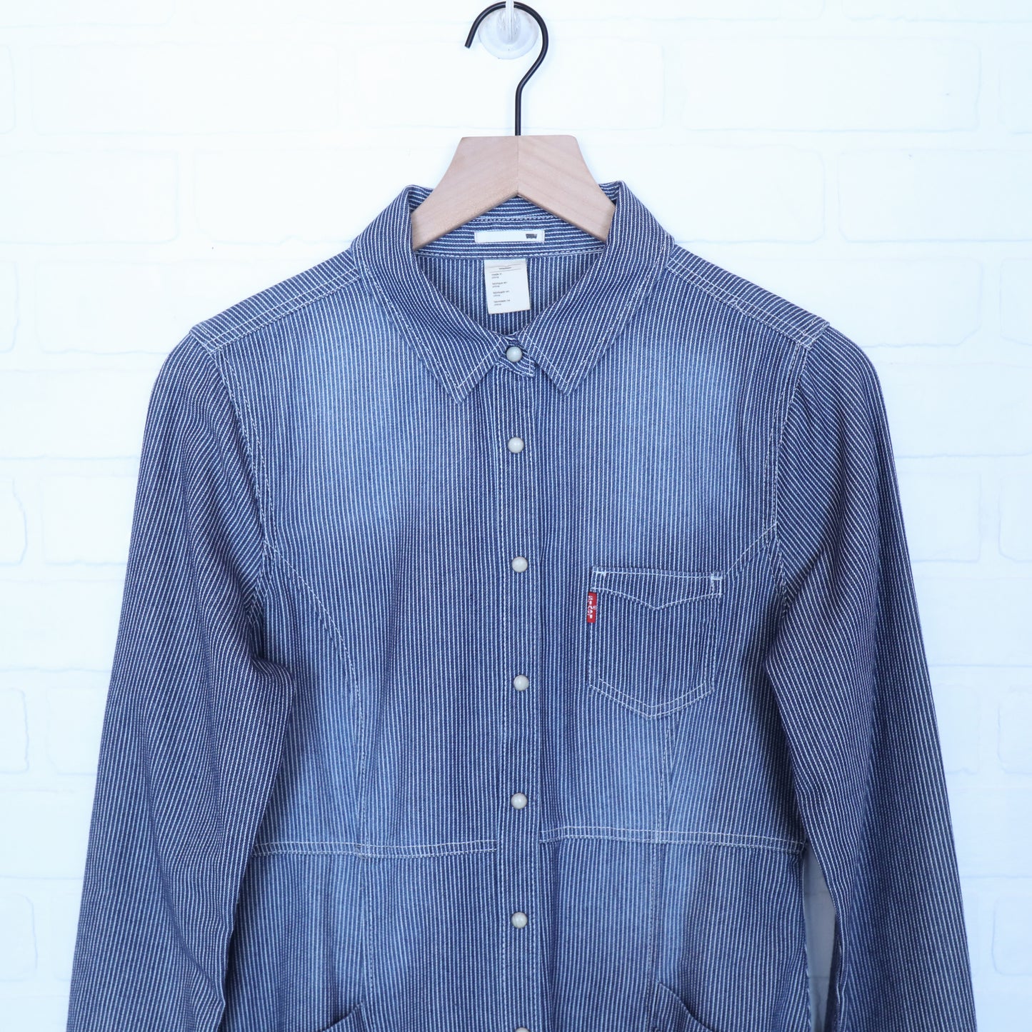Levi's Railroad Striped Denim Mini Dress