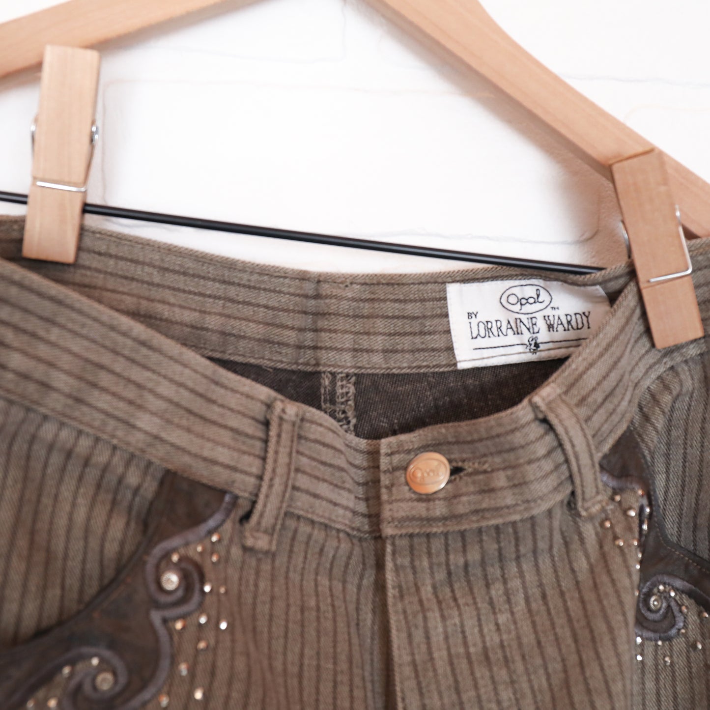 Vintage Opal by Lorraine Wardy Western Inspired Striped Jeans