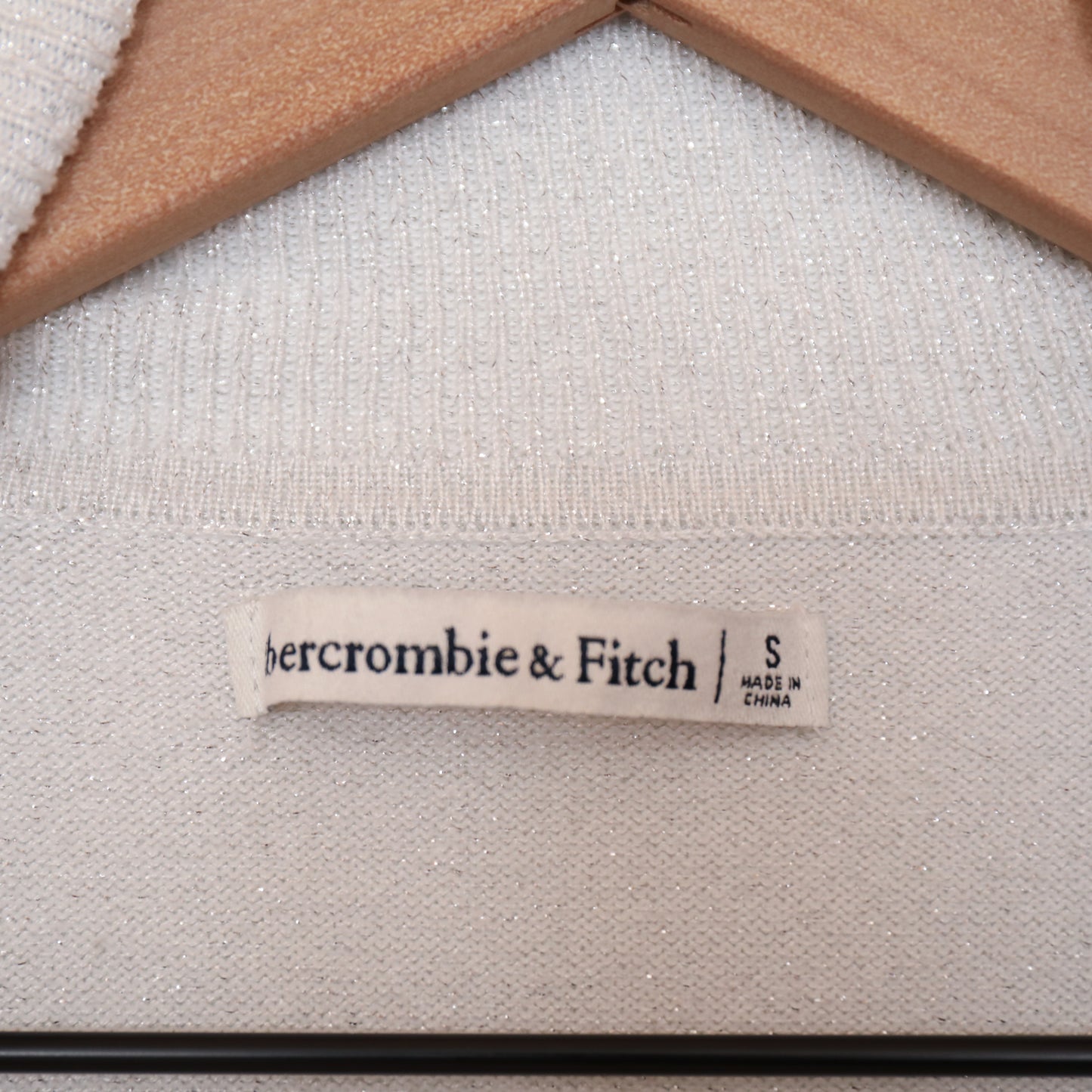 Abercrombie & Fitch White Sparkle Turtleneck Sweater