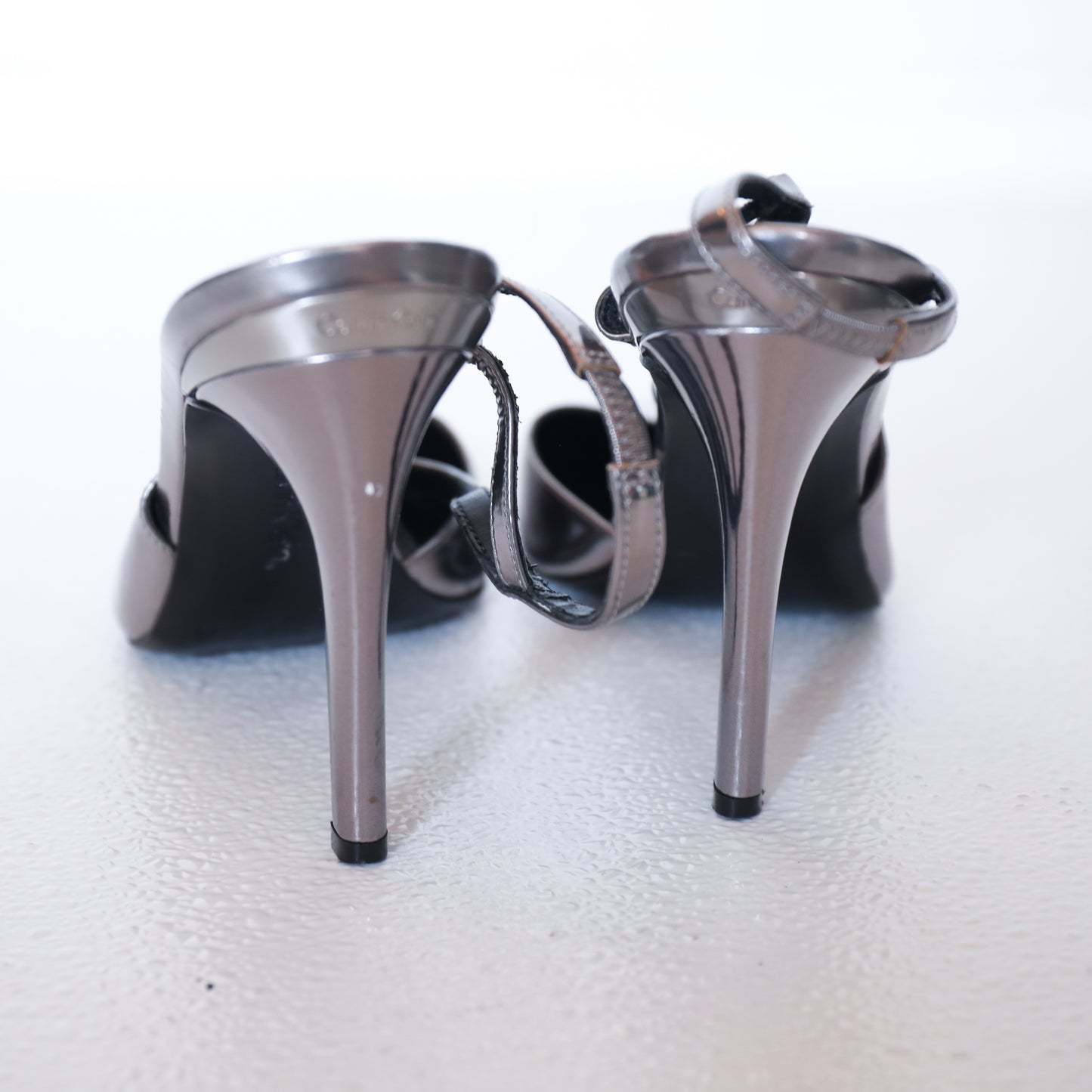 Calvin Klein Metallic Silver Closed Toe Stiletto Heels