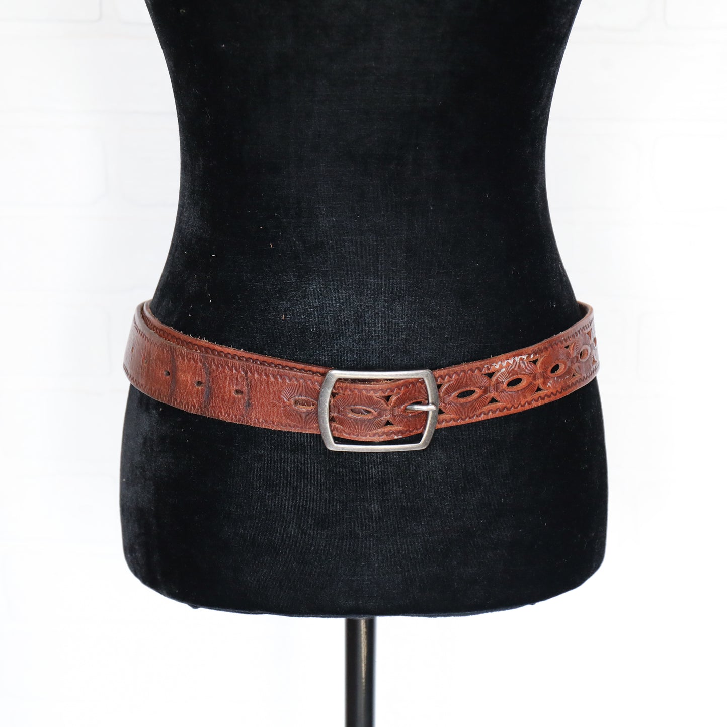 Lucky Brand Brown Leather Cut Out Belt