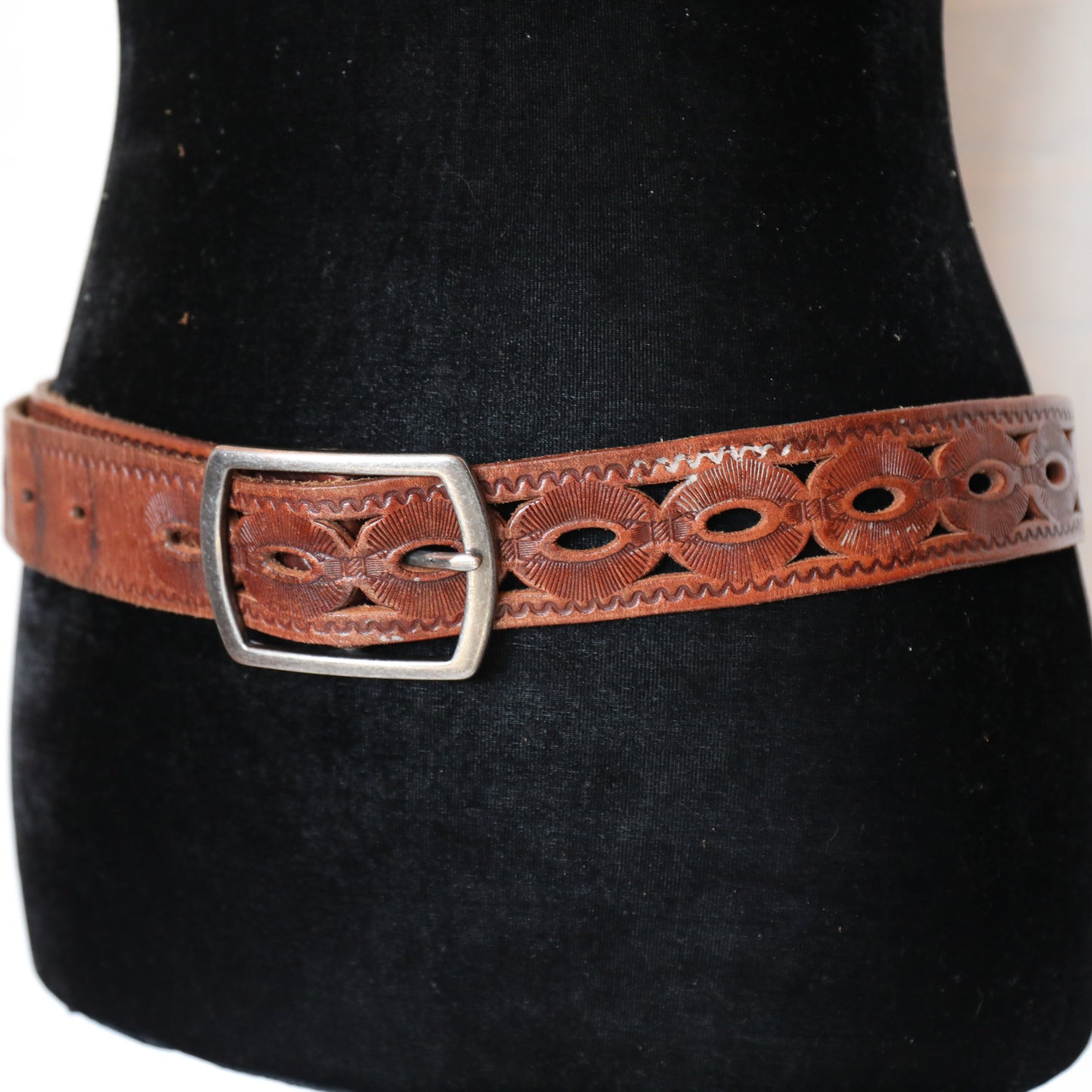 Lucky Brand Brown Leather Cut Out Belt