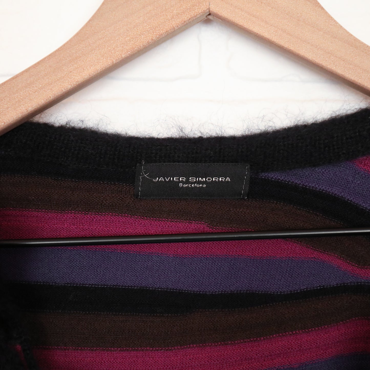 Javier Simorra Barcelona Wavy Striped Ruffle Sweater