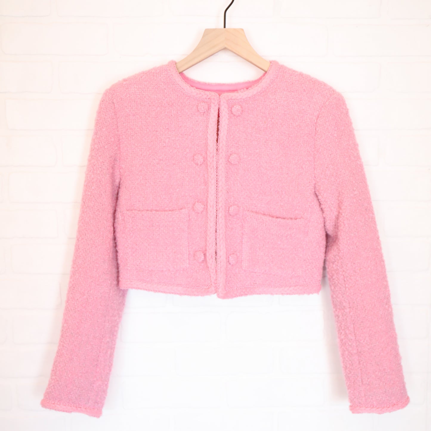 Rotate Birger Christensen Pink Tweed Crop Jacket