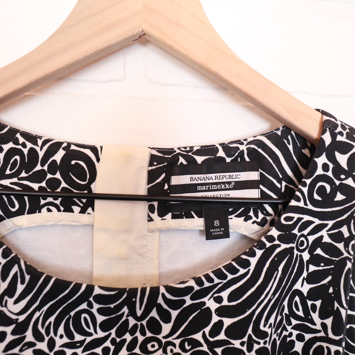 Marimekko X Banana Republic Black & White Print Dress
