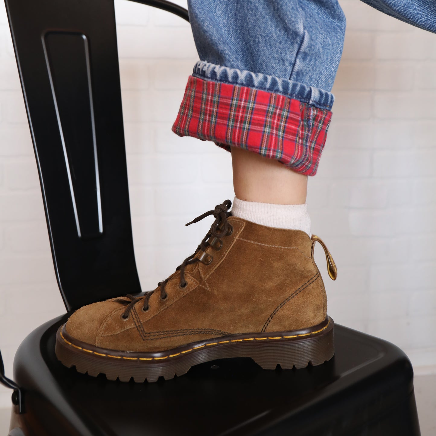 Dr. Martens Vintage Brown Suede Combat Utility Monkey Boots