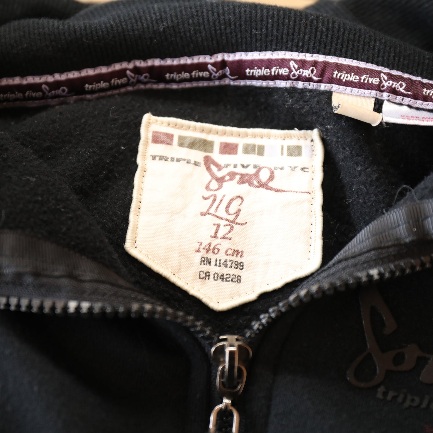Triple Five Soul Black Longline Full Zip Hoodie
