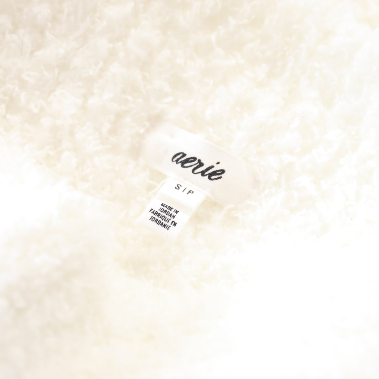 Aerie Ivory White Soft Fuzzy Cropped Sweater Size Small