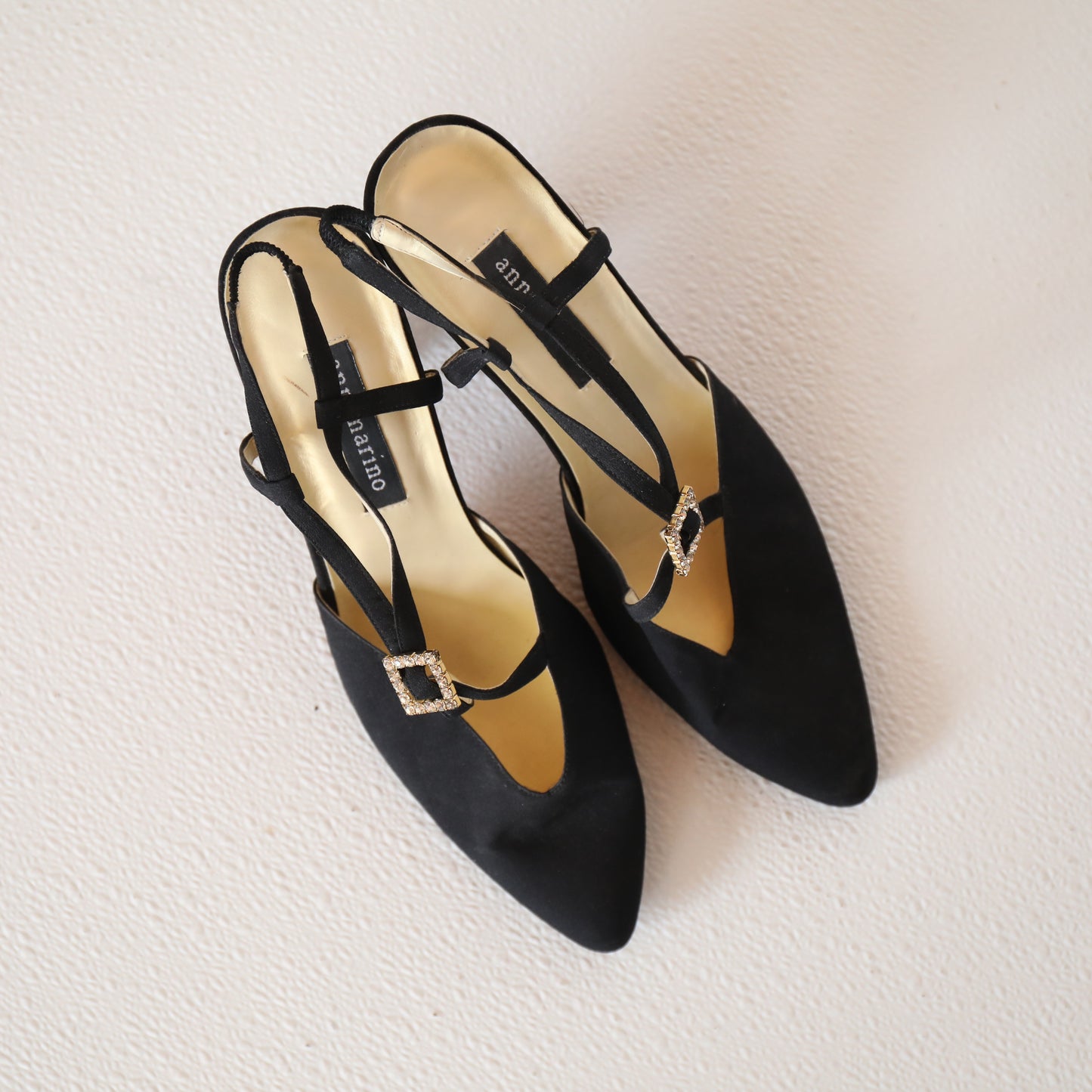 Ann Marino Black Criss Cross Strap Heels