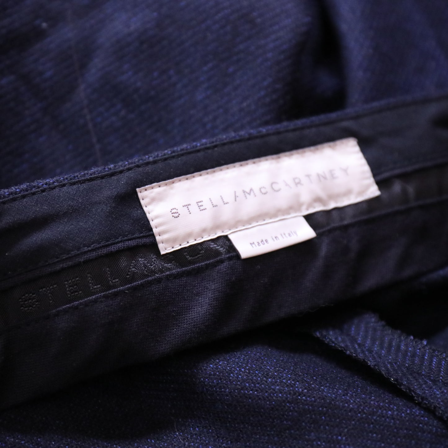 Stella McCartney Navy Zipper Ruffle Detail Stirrup Pants