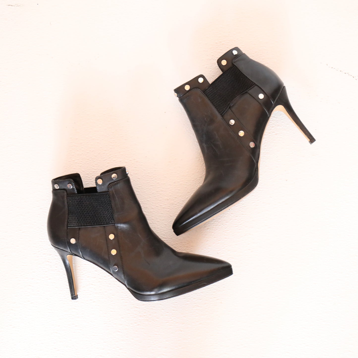 Karl Lagerfeld Black Stud Detail Stiletto Boots