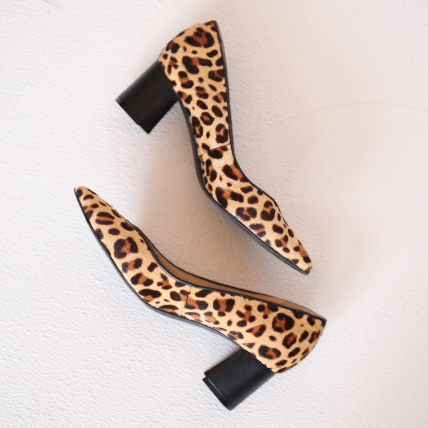 Marc Fisher Animal Print Cow Hair Block Heel Pumps