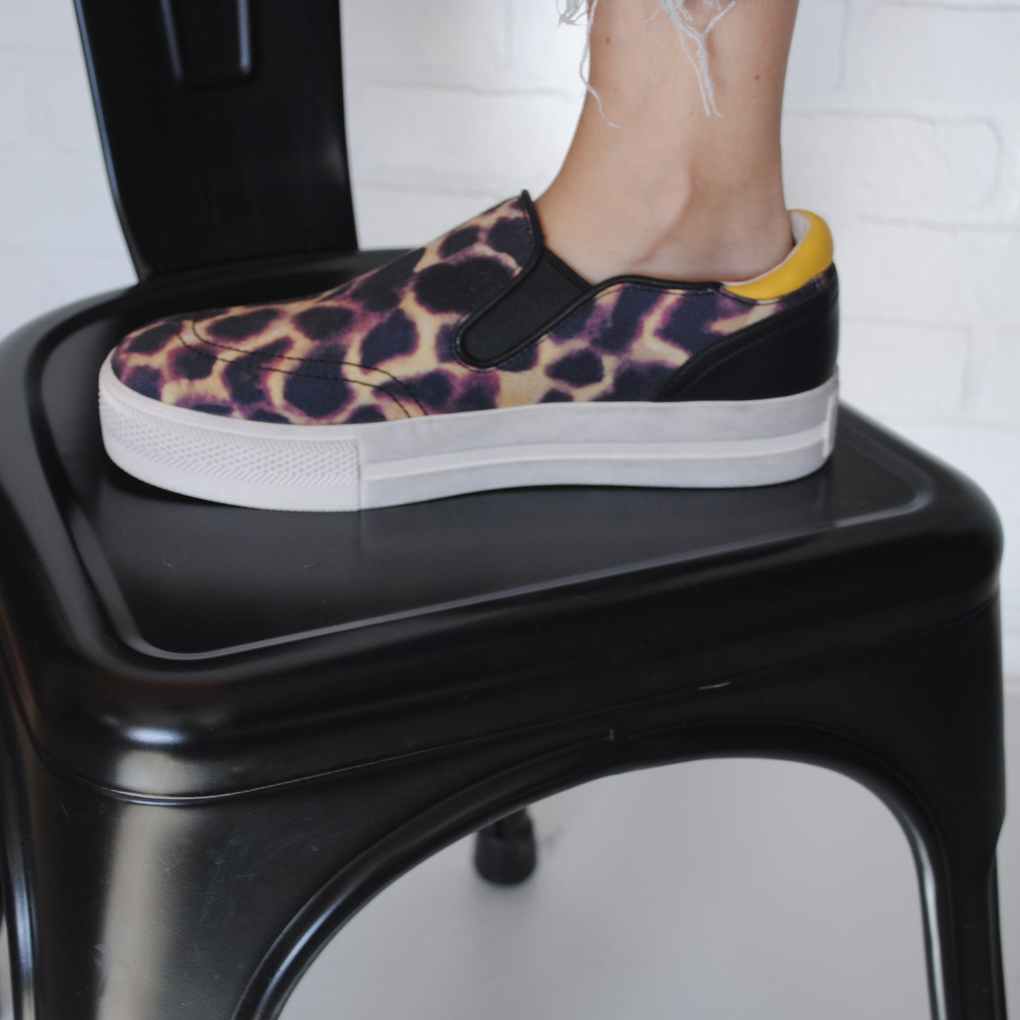 ASH Jungle Print Canvas Platform Slip On Sneakers