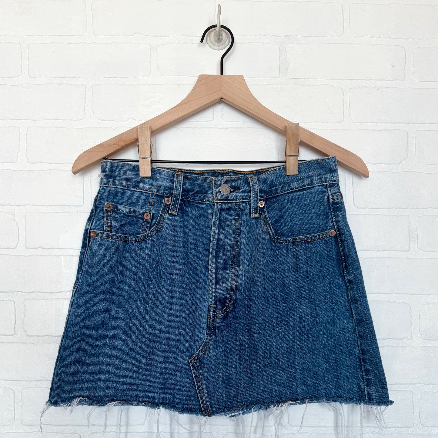 Levi's Denim Raw Hem Mini Skirt