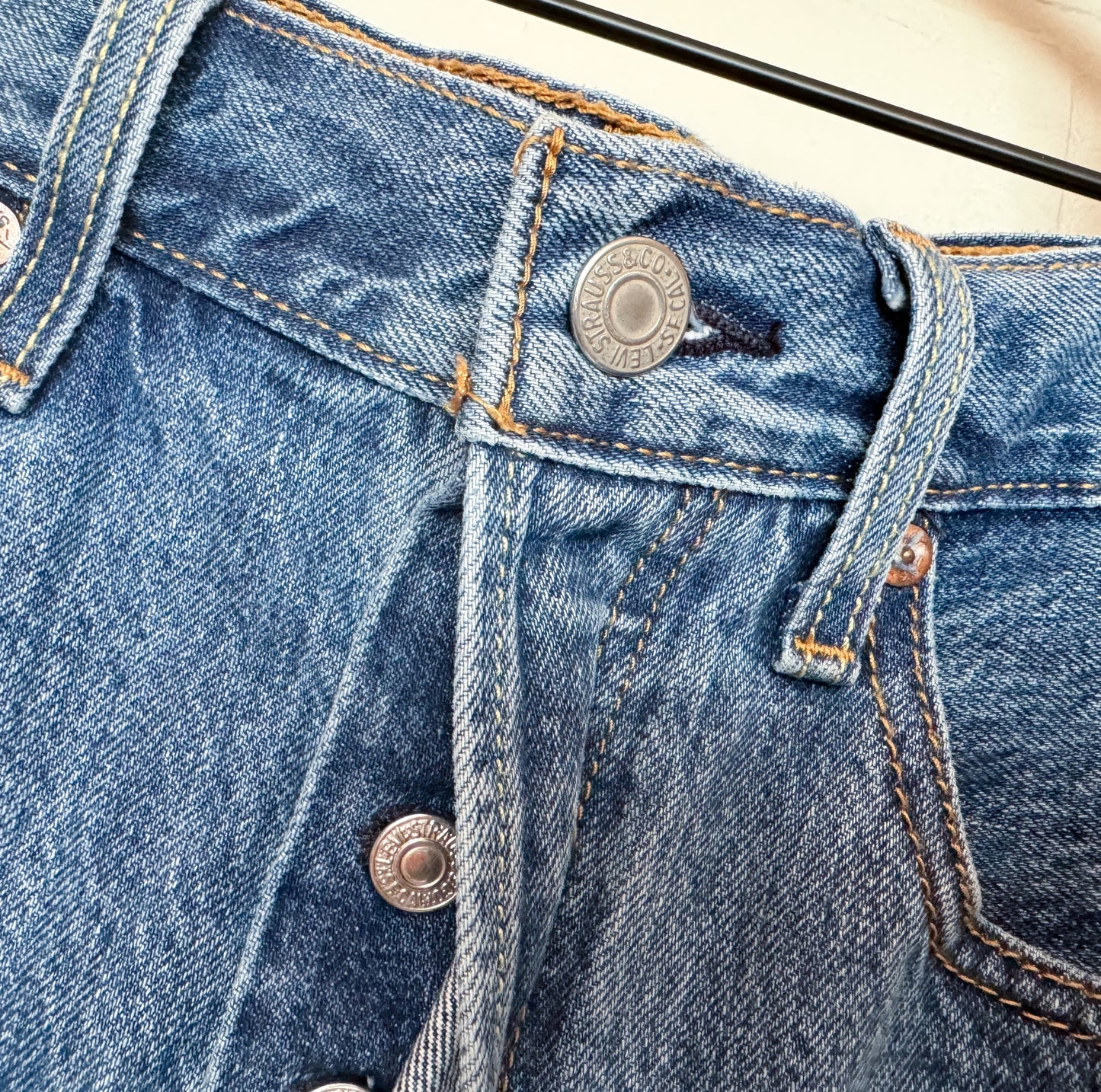 Levi's Denim Raw Hem Mini Skirt