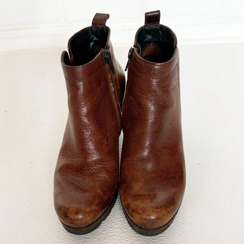 Paul Green Brown Leather Ankle Boots
