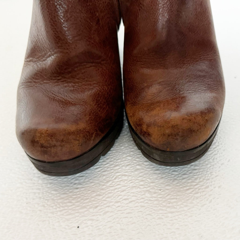 Paul Green Brown Leather Ankle Boots