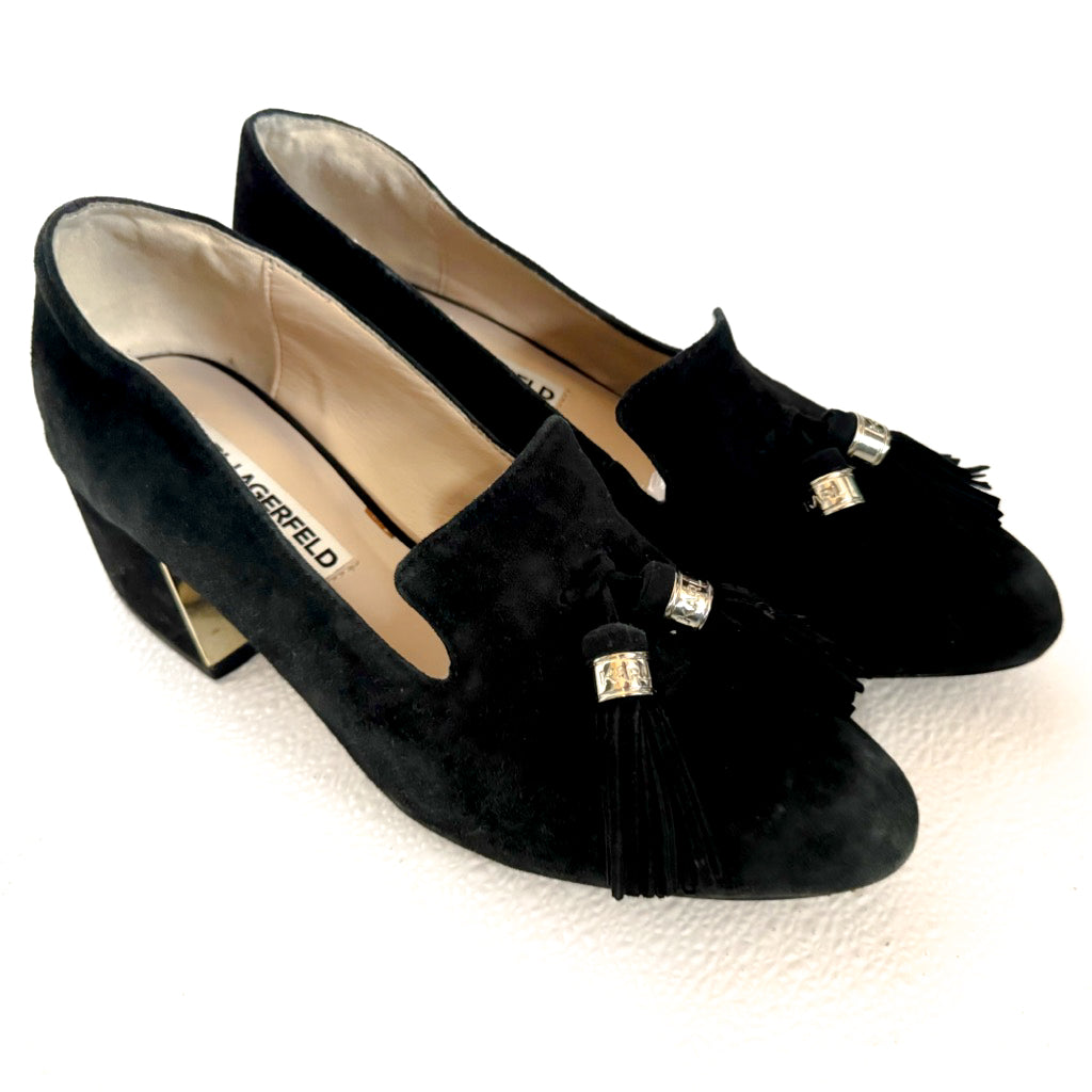 Karl Lagerfeld Paris Suede Tassel Loafers