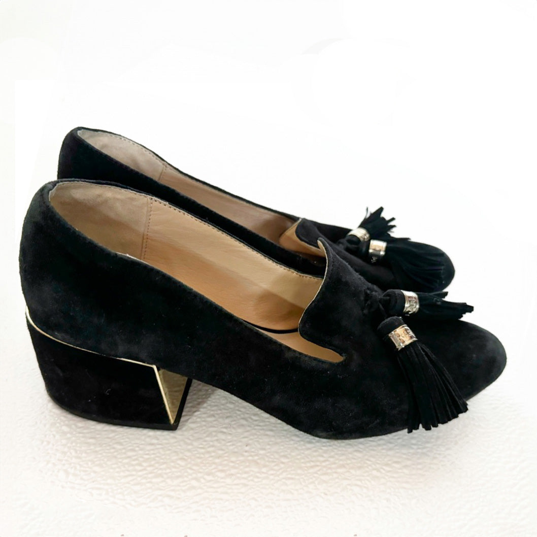 Karl Lagerfeld Paris Suede Tassel Loafers