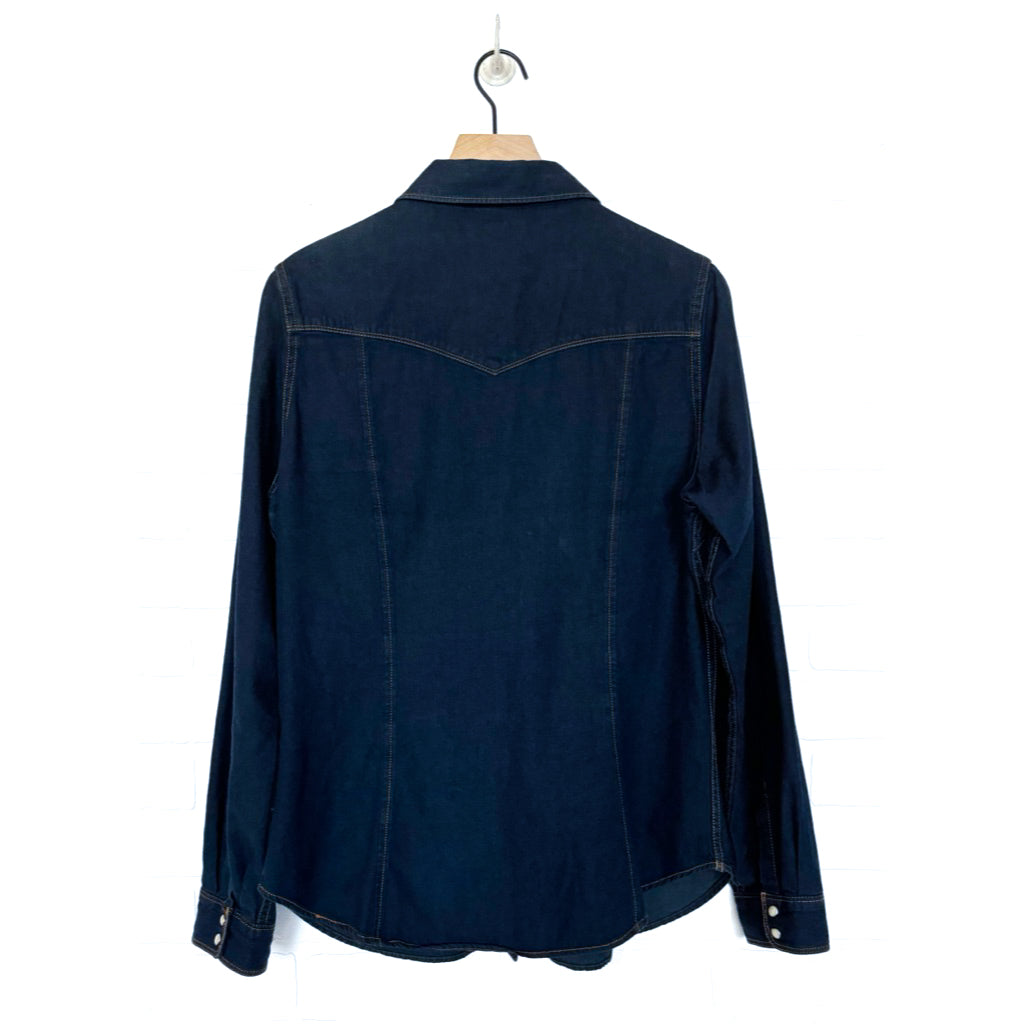Levi's Dark Wash Denim Western Snap Button Shirt Top