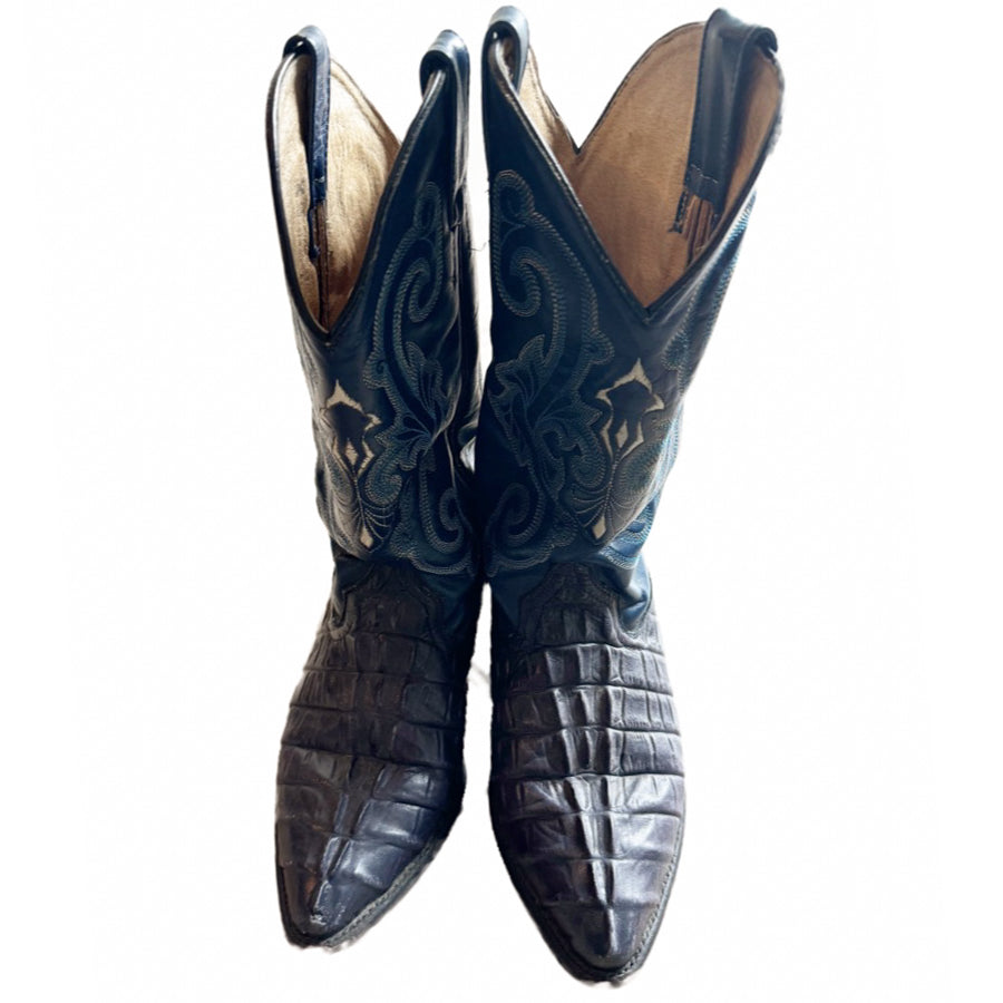 Vintage Blue Cowboy Western Boots