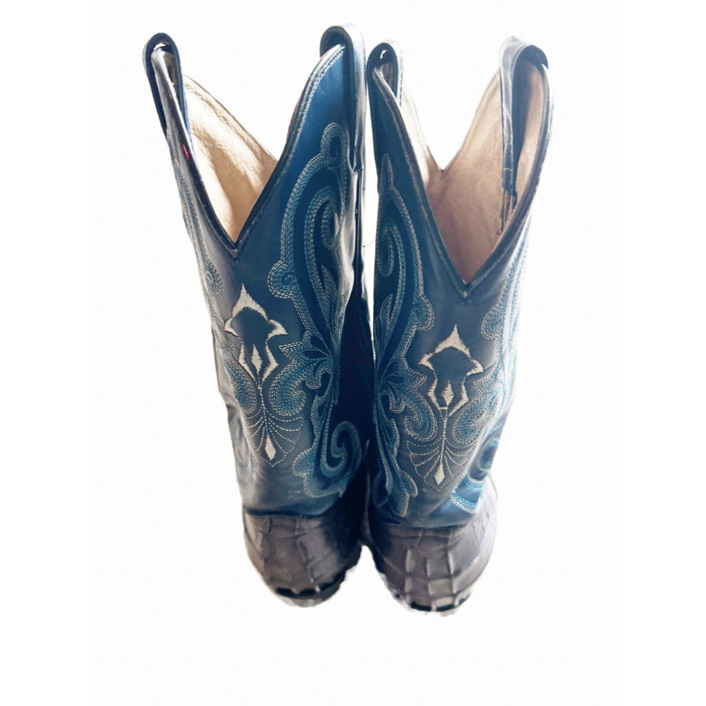 Vintage Blue Cowboy Western Boots