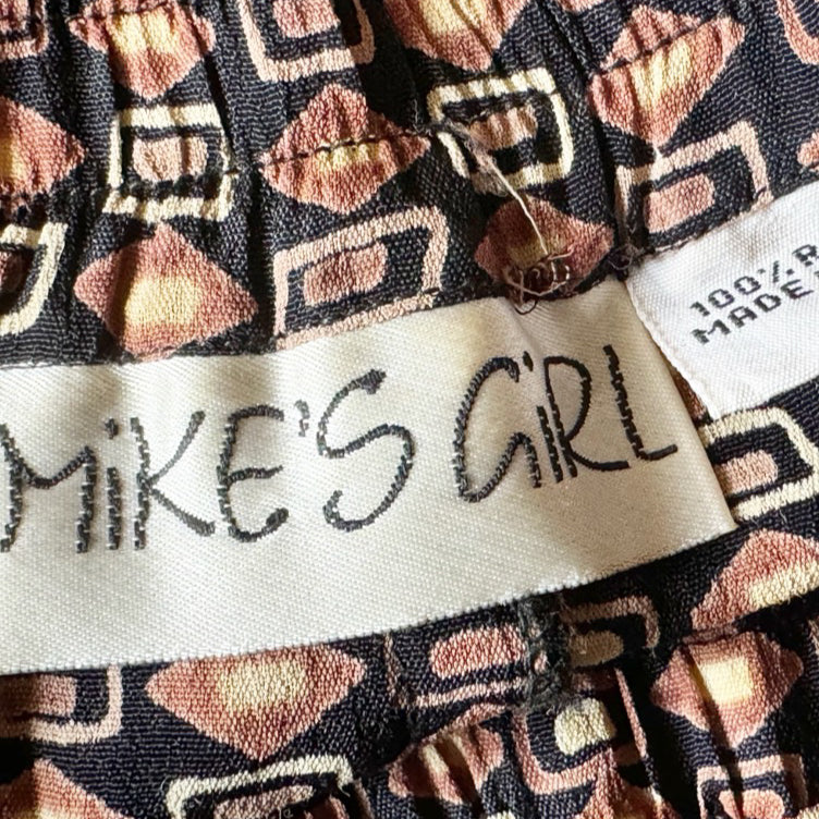 Vintage Mike's Girl Brand Printed Maxi Skirt