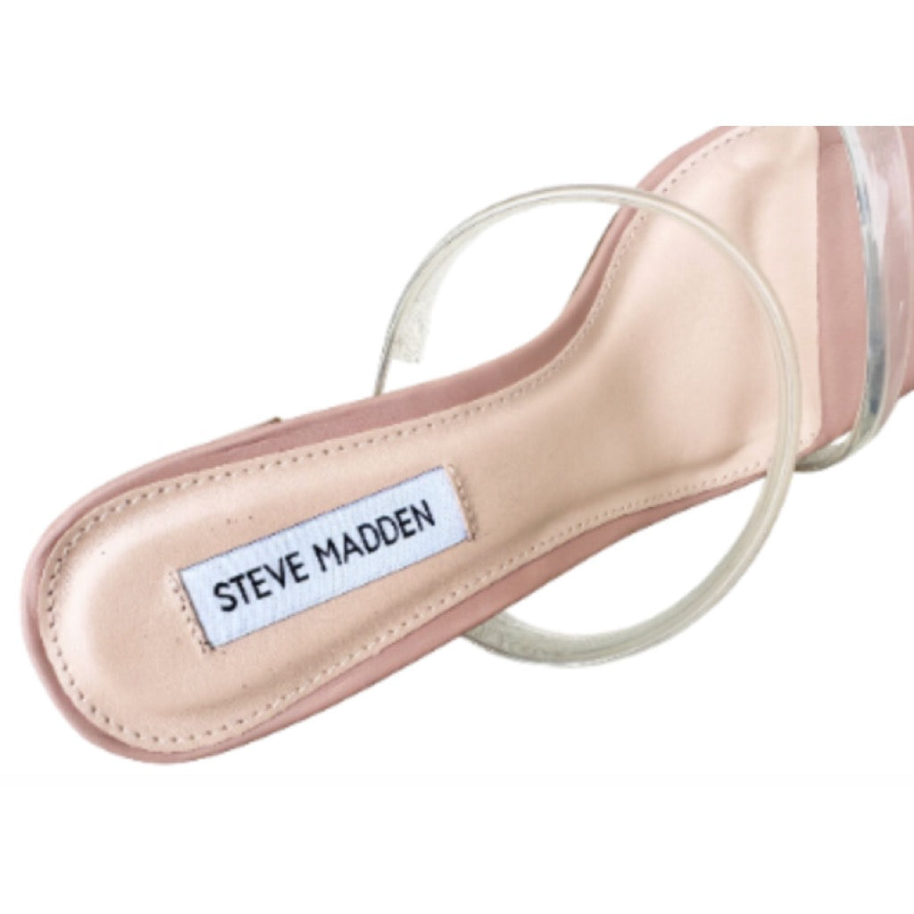 Steve Madden Lilah Clear Strap Block Heel Sandals