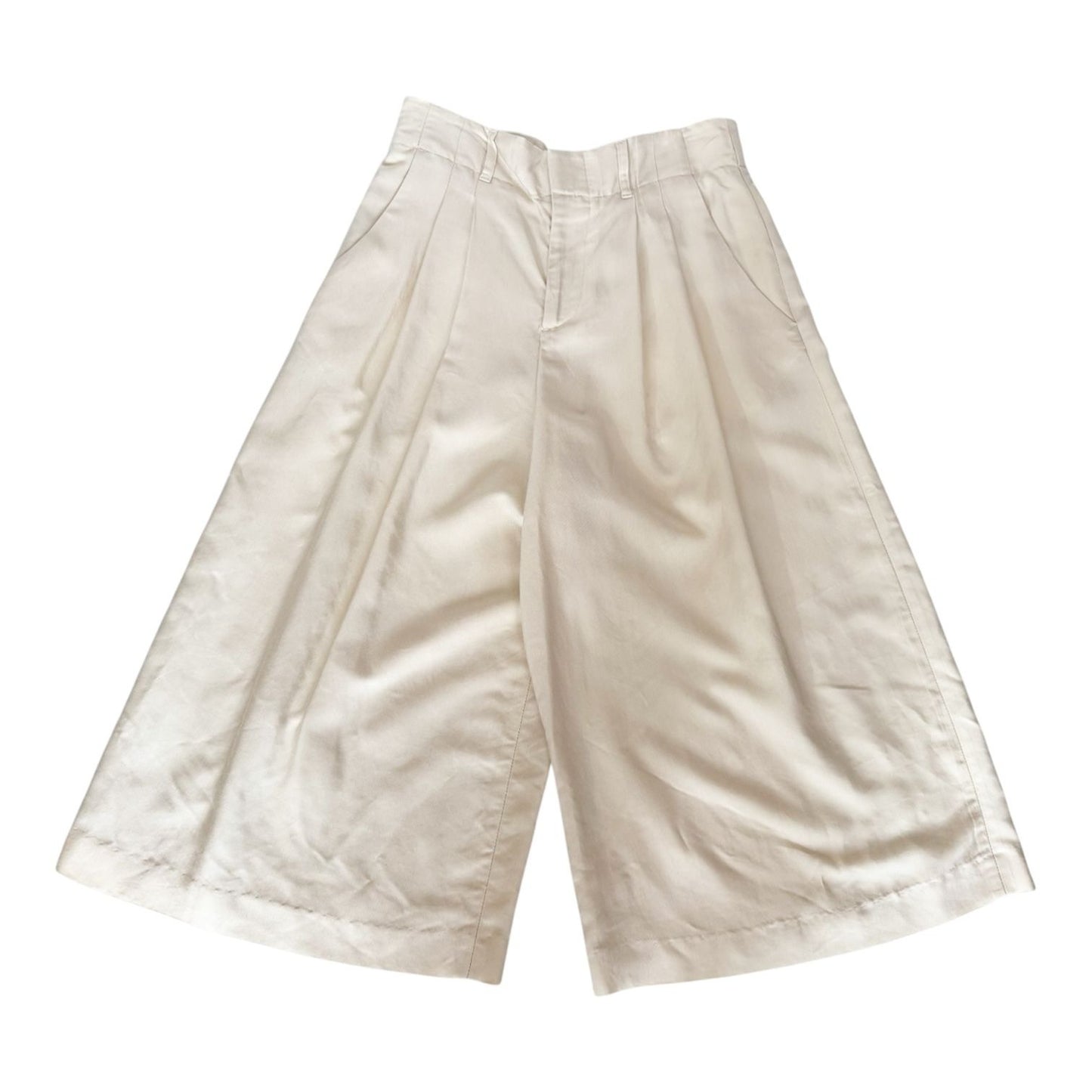 Alice + Olivia Cream / Ivory Gaucho Wide Leg High Waisted Pants