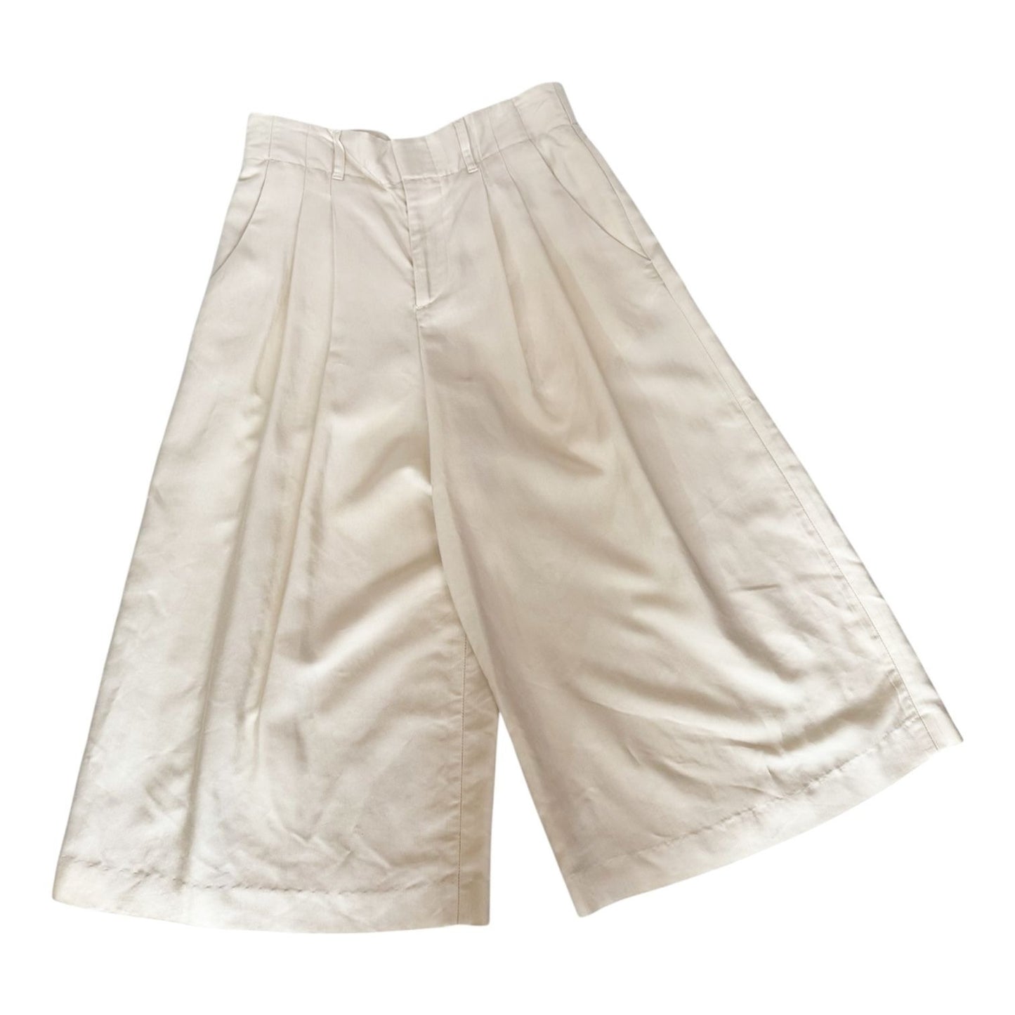 Alice + Olivia Cream / Ivory Gaucho Wide Leg High Waisted Pants