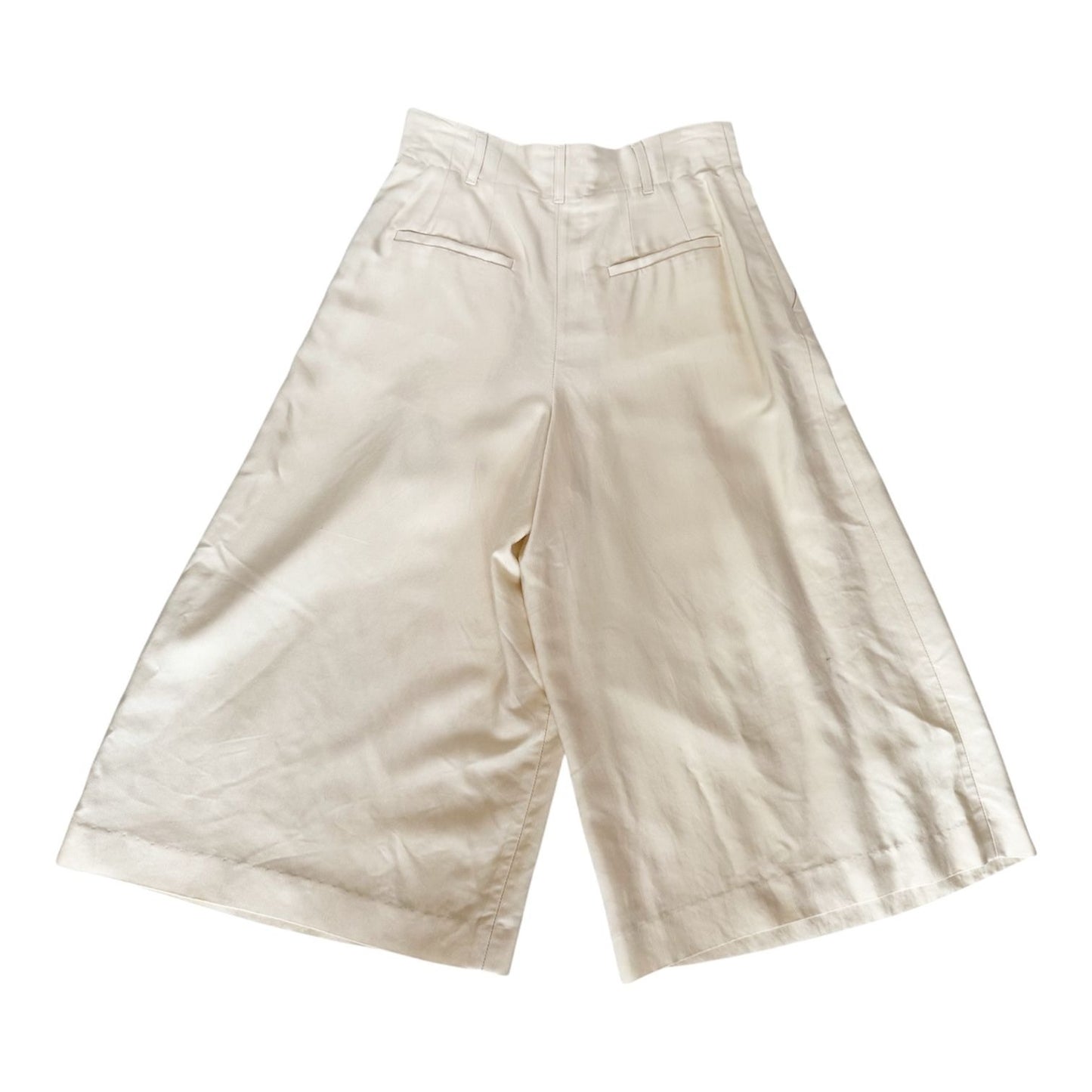 Alice + Olivia Cream / Ivory Gaucho Wide Leg High Waisted Pants