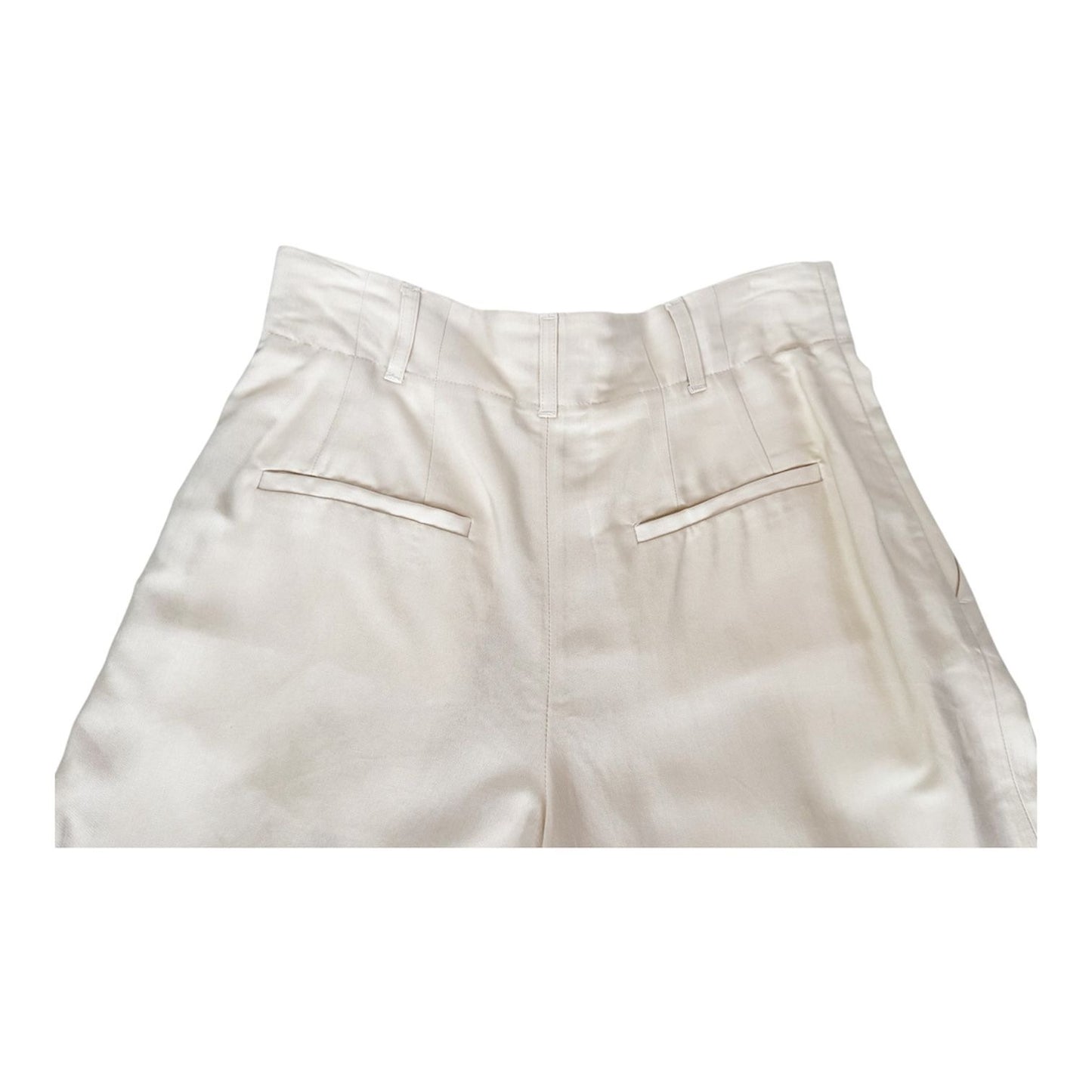 Alice + Olivia Cream / Ivory Gaucho Wide Leg High Waisted Pants