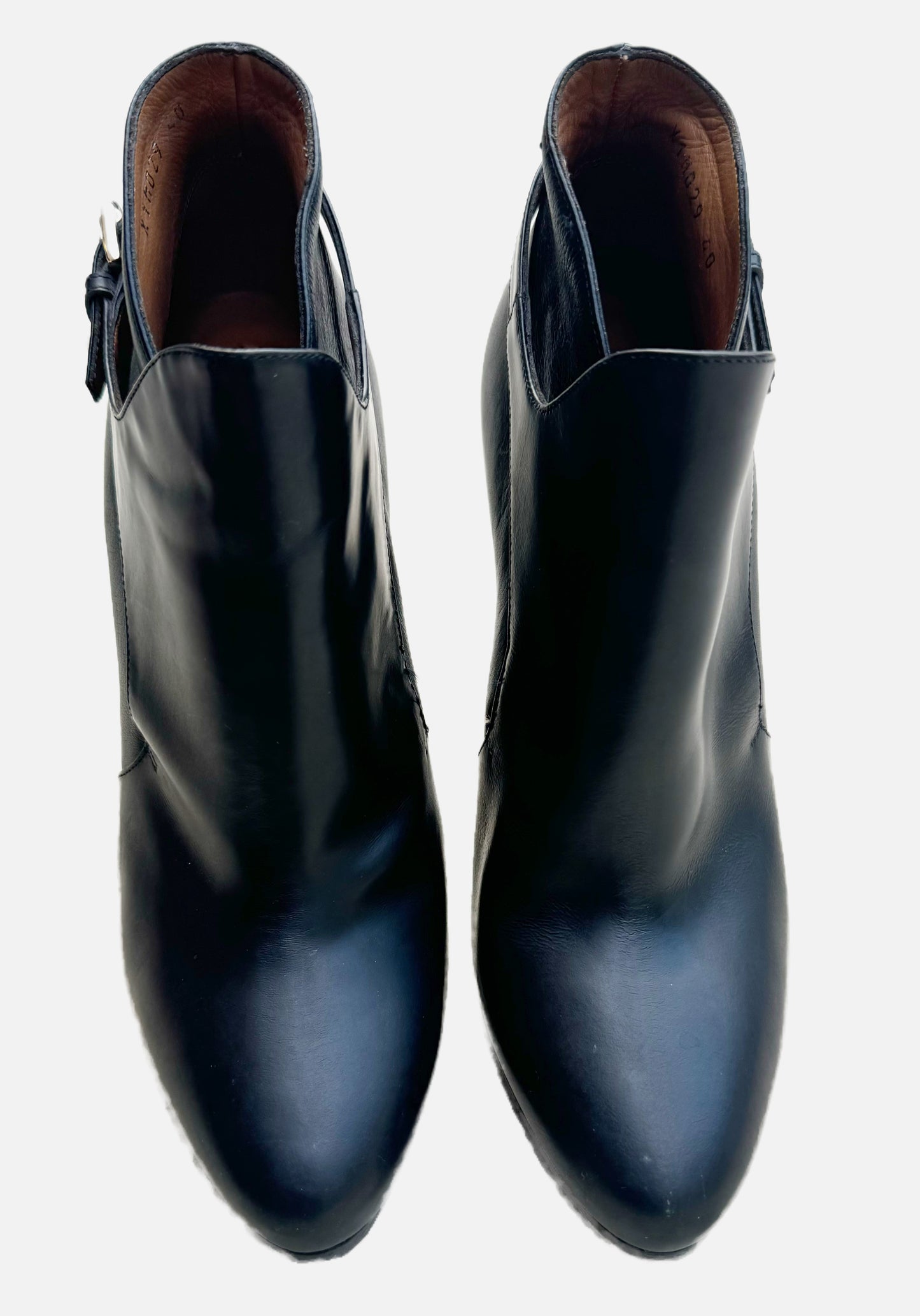 Giorgio Armani Black Ankle Buckle Stiletto Booties