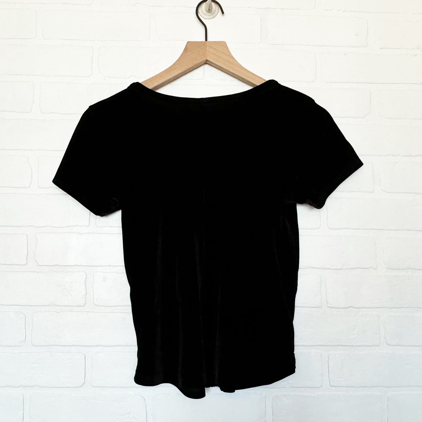 Free People Black Velvet Sheer Detail Baby Doll Top