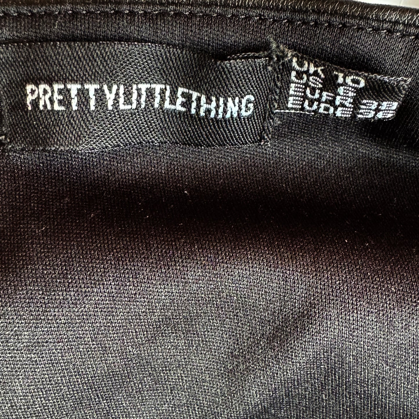 PrettyLittleThing Black Faux Leather Bralette
