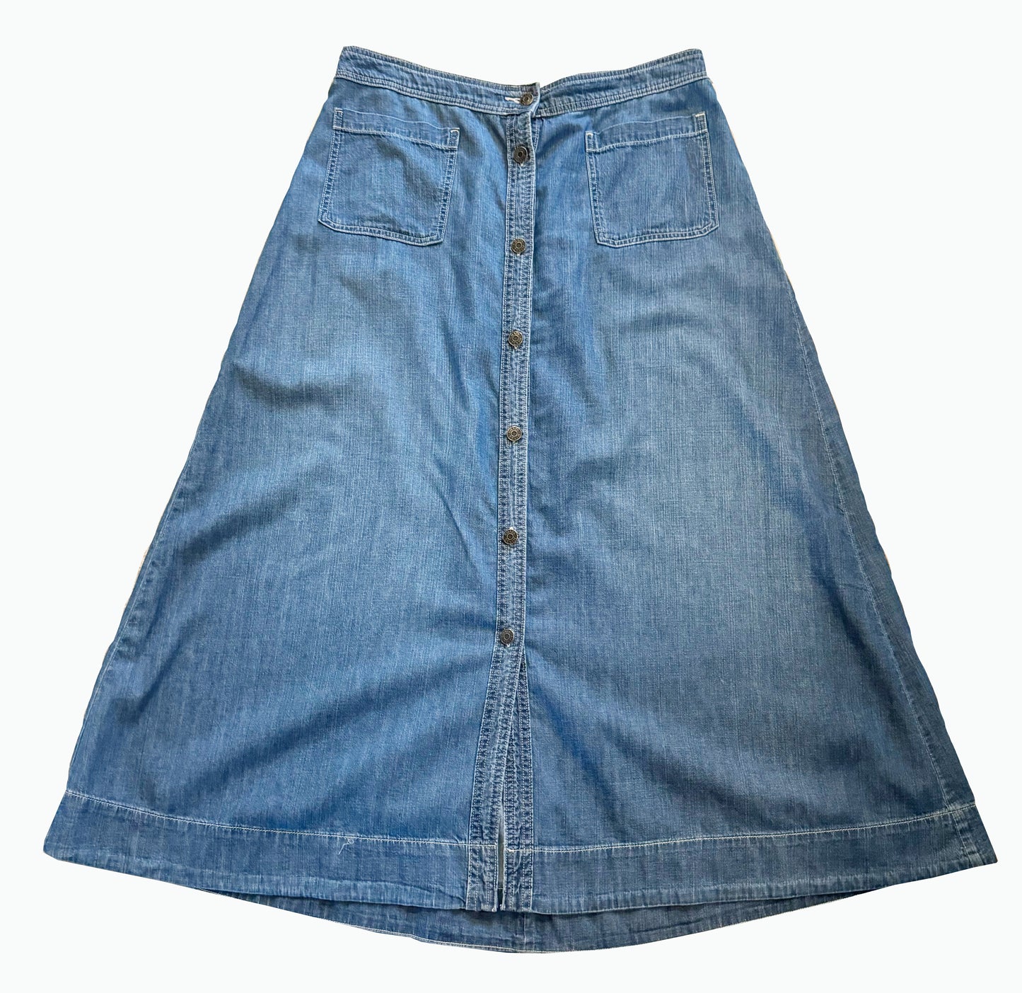 Vintage Chaps Denim Maxi Full Button Skirt