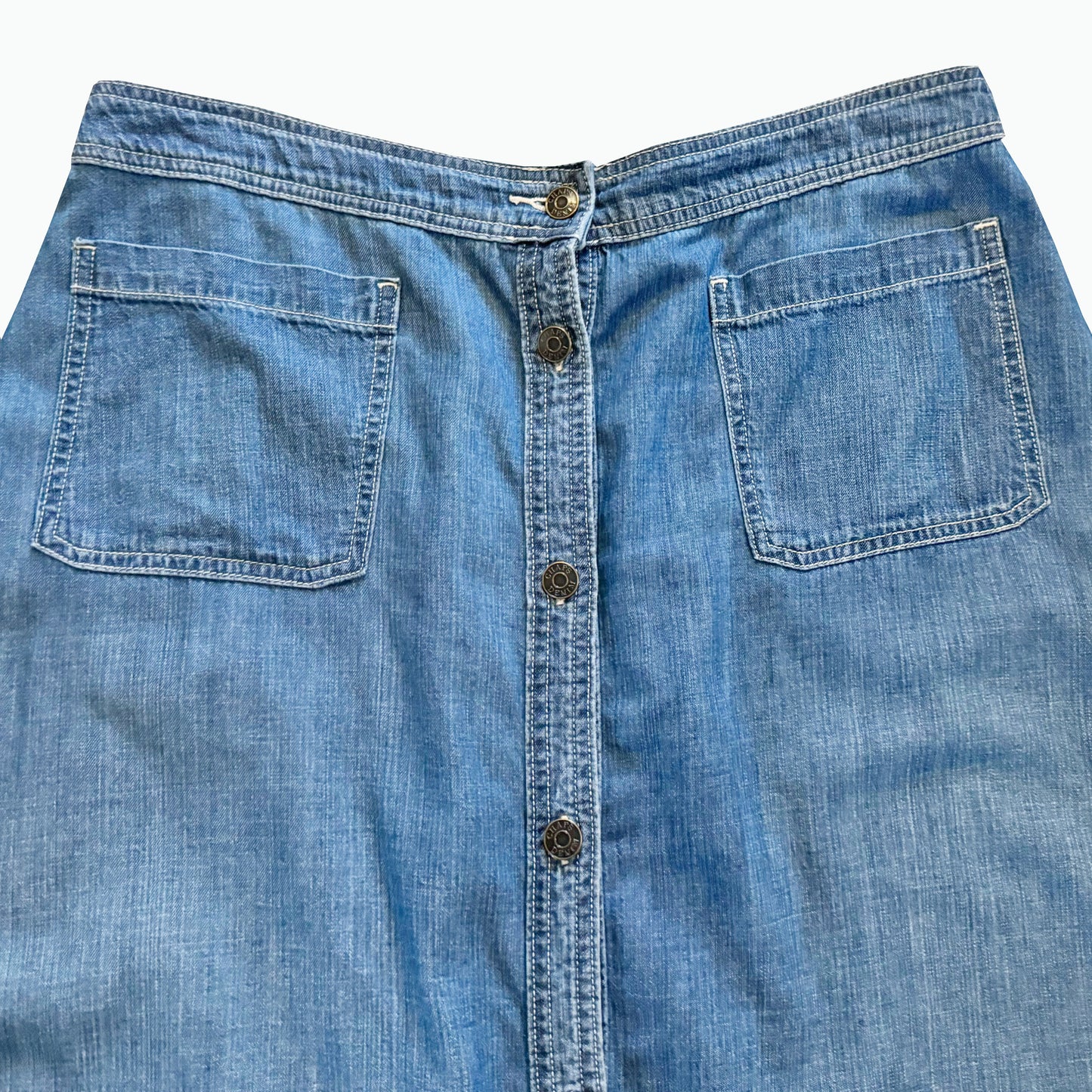 Vintage Chaps Denim Maxi Full Button Skirt