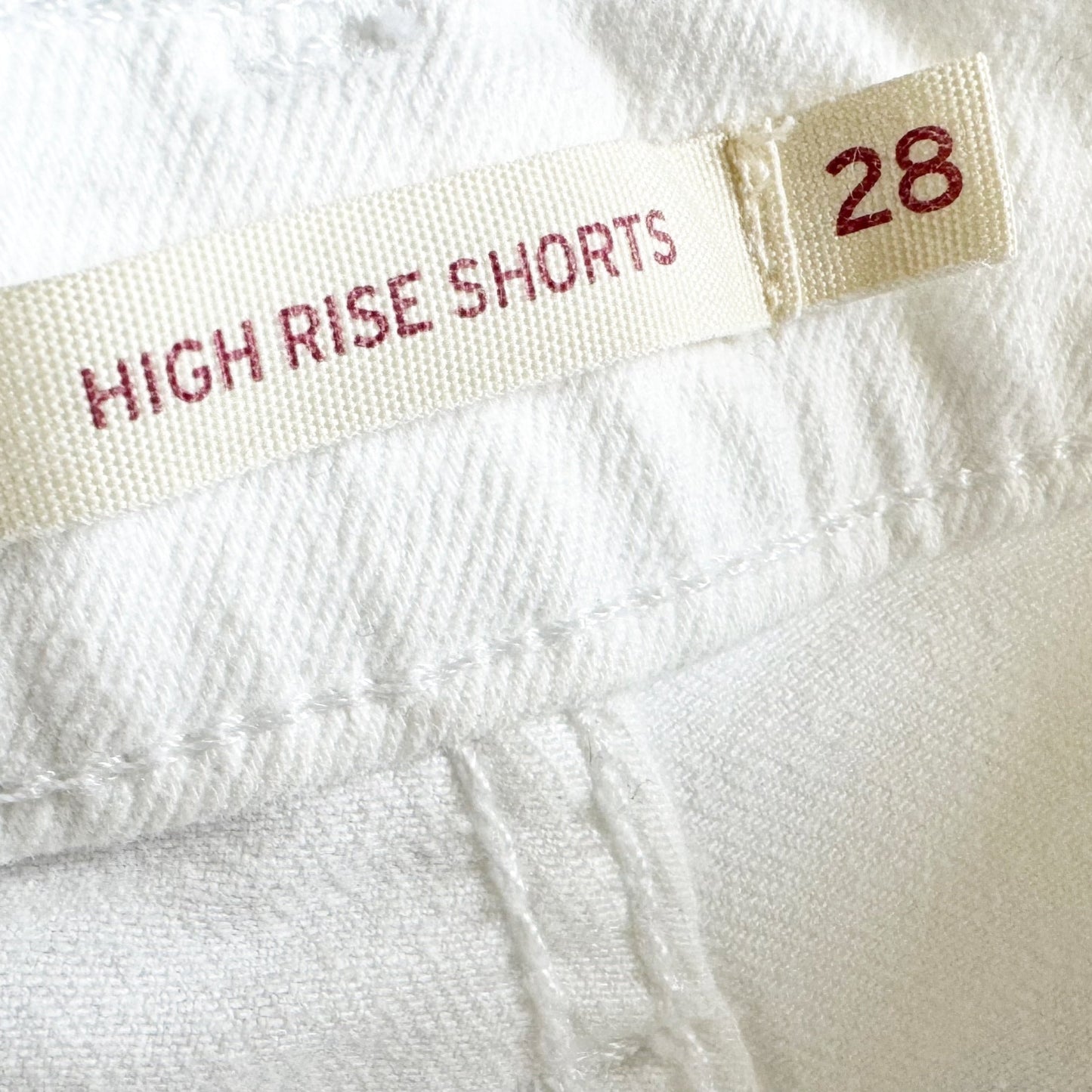 Levi's White High Rise Cut Off Shorts