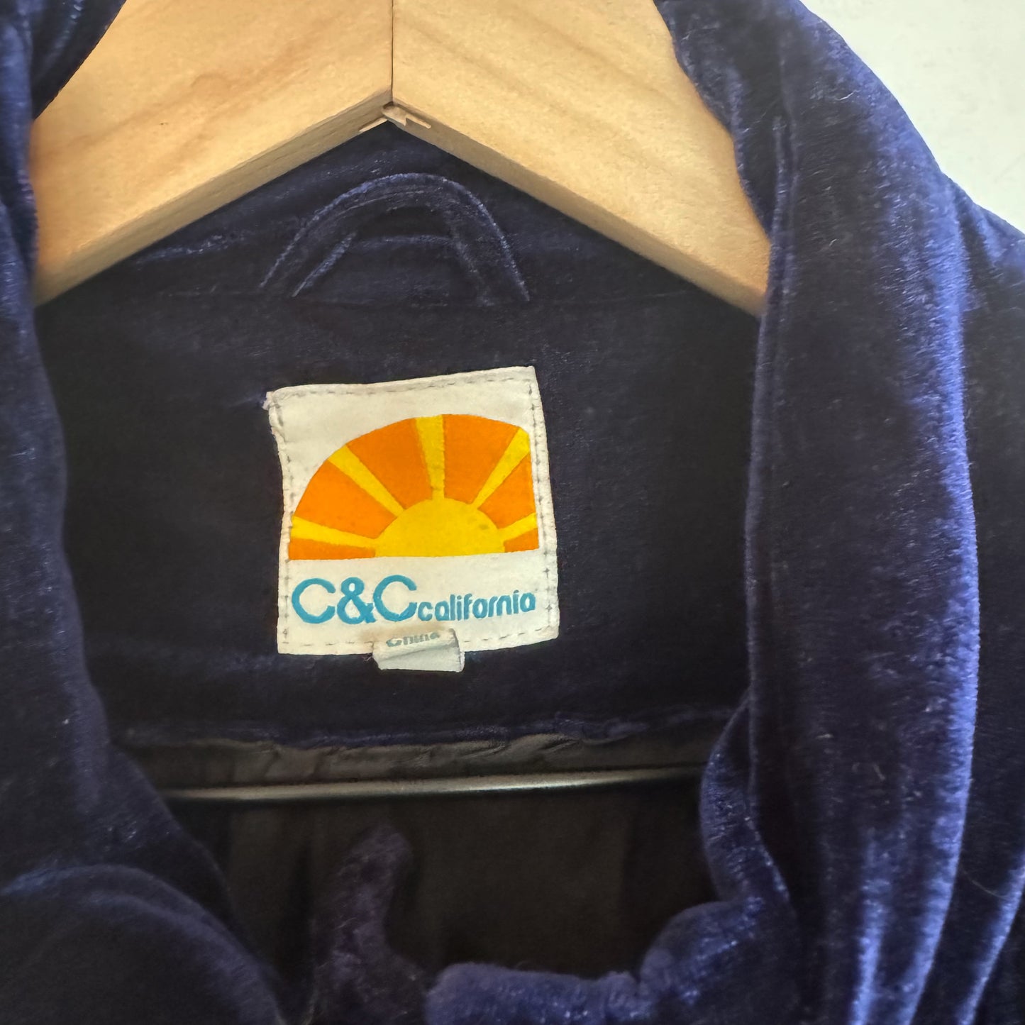 C & C California Electric Blue Velvet Velour Iridescent Jacket