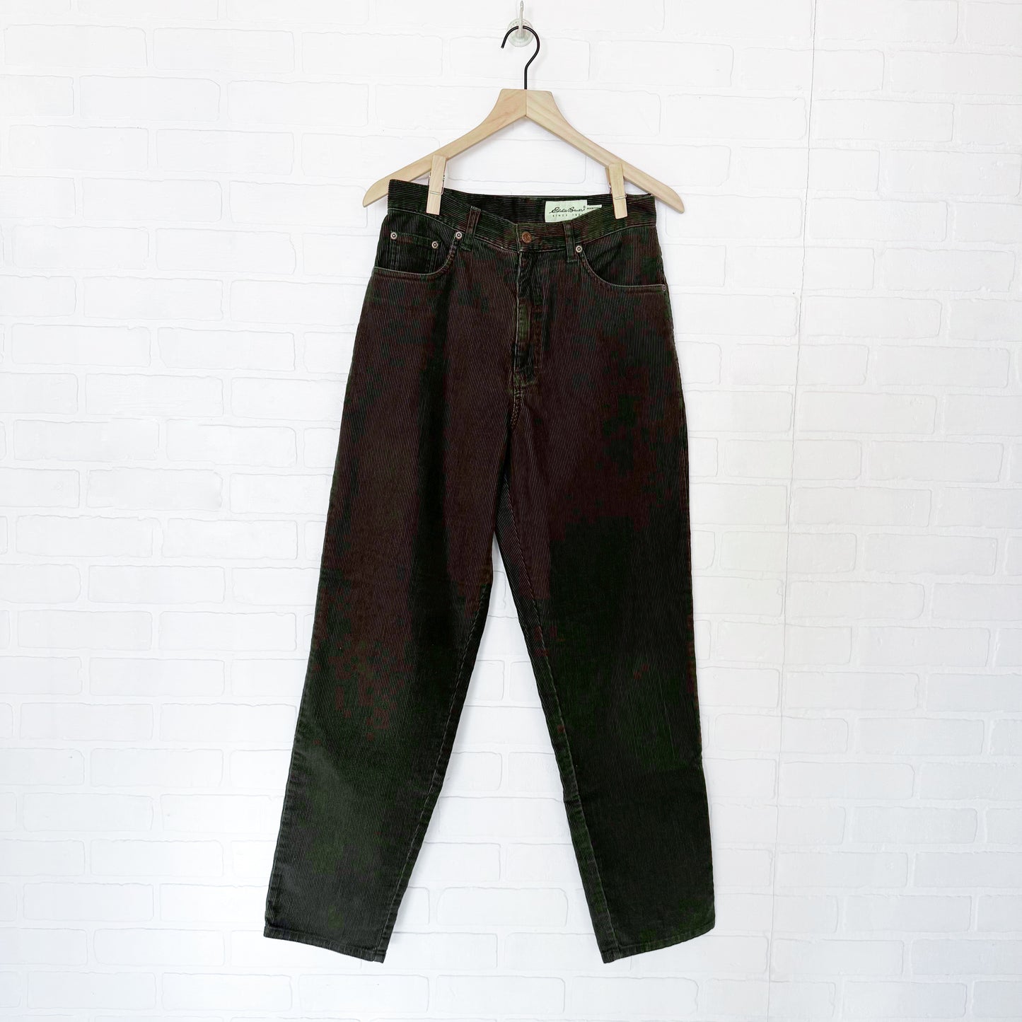 Vintage Eddie Bauer 1990s Green Corduroy Pants / Jeans