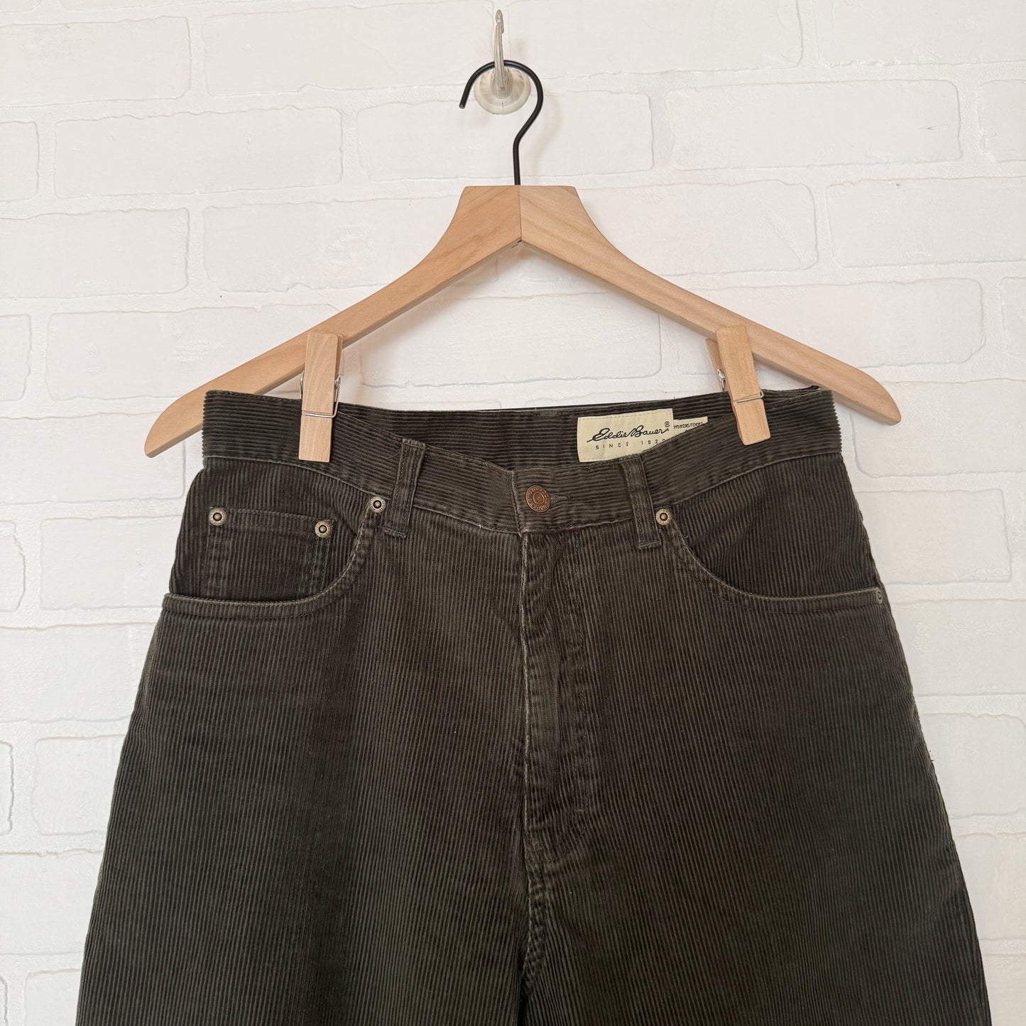 Vintage Eddie Bauer 1990s Green Corduroy Pants / Jeans