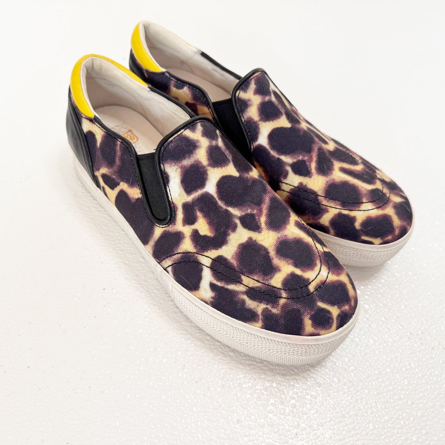 ASH Jungle Print Canvas Platform Slip On Sneakers