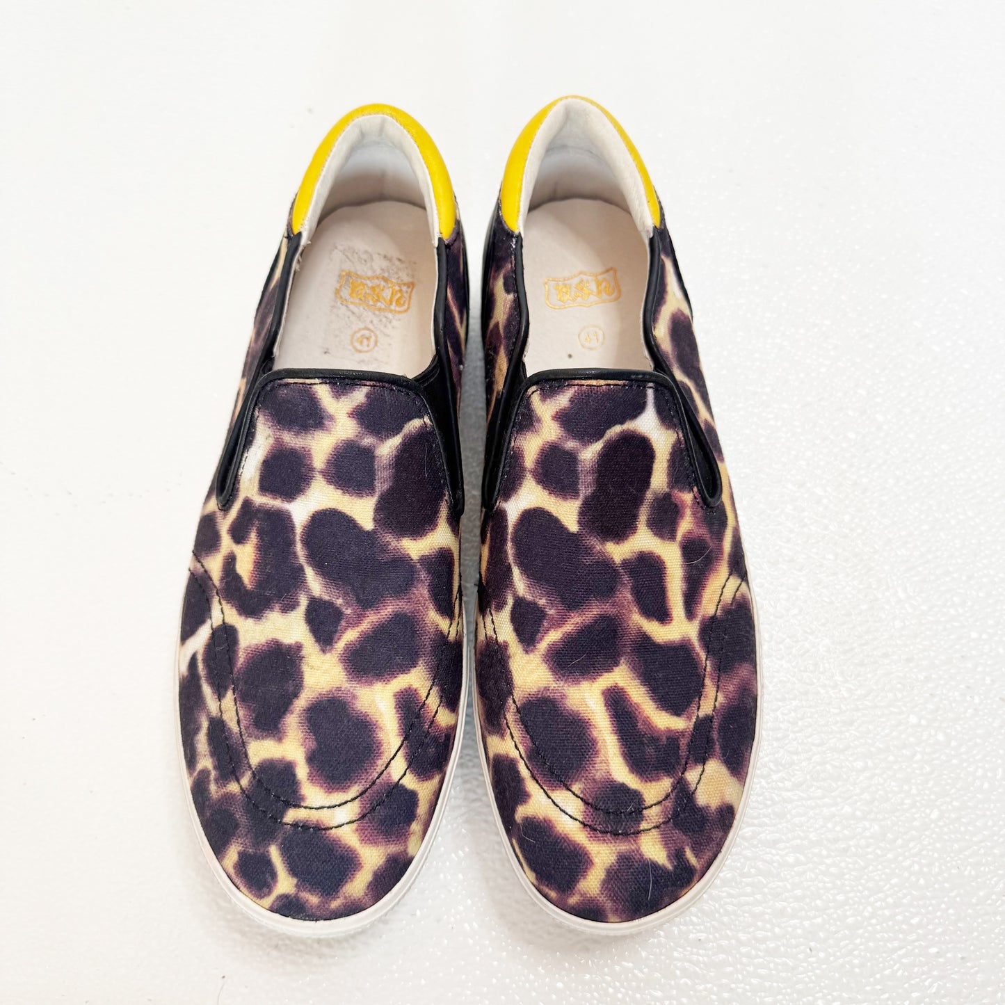 ASH Jungle Print Canvas Platform Slip On Sneakers