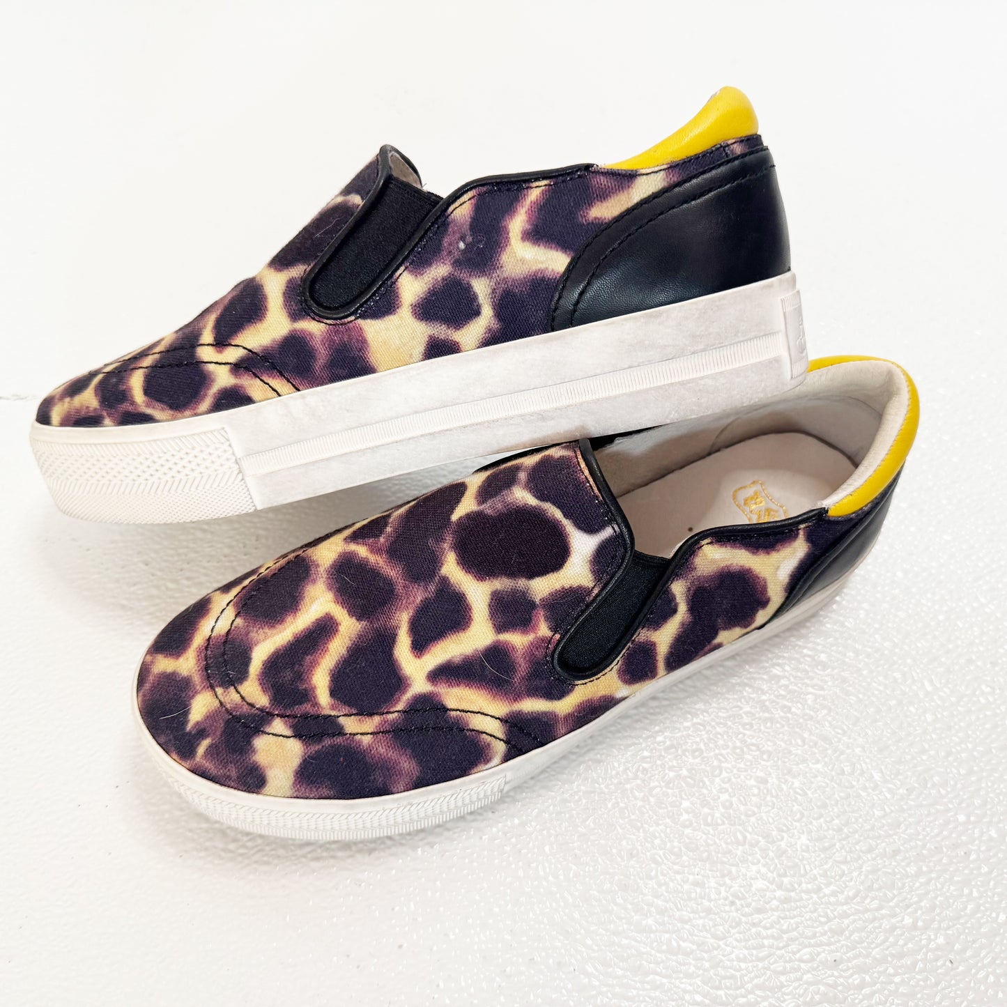 ASH Jungle Print Canvas Platform Slip On Sneakers